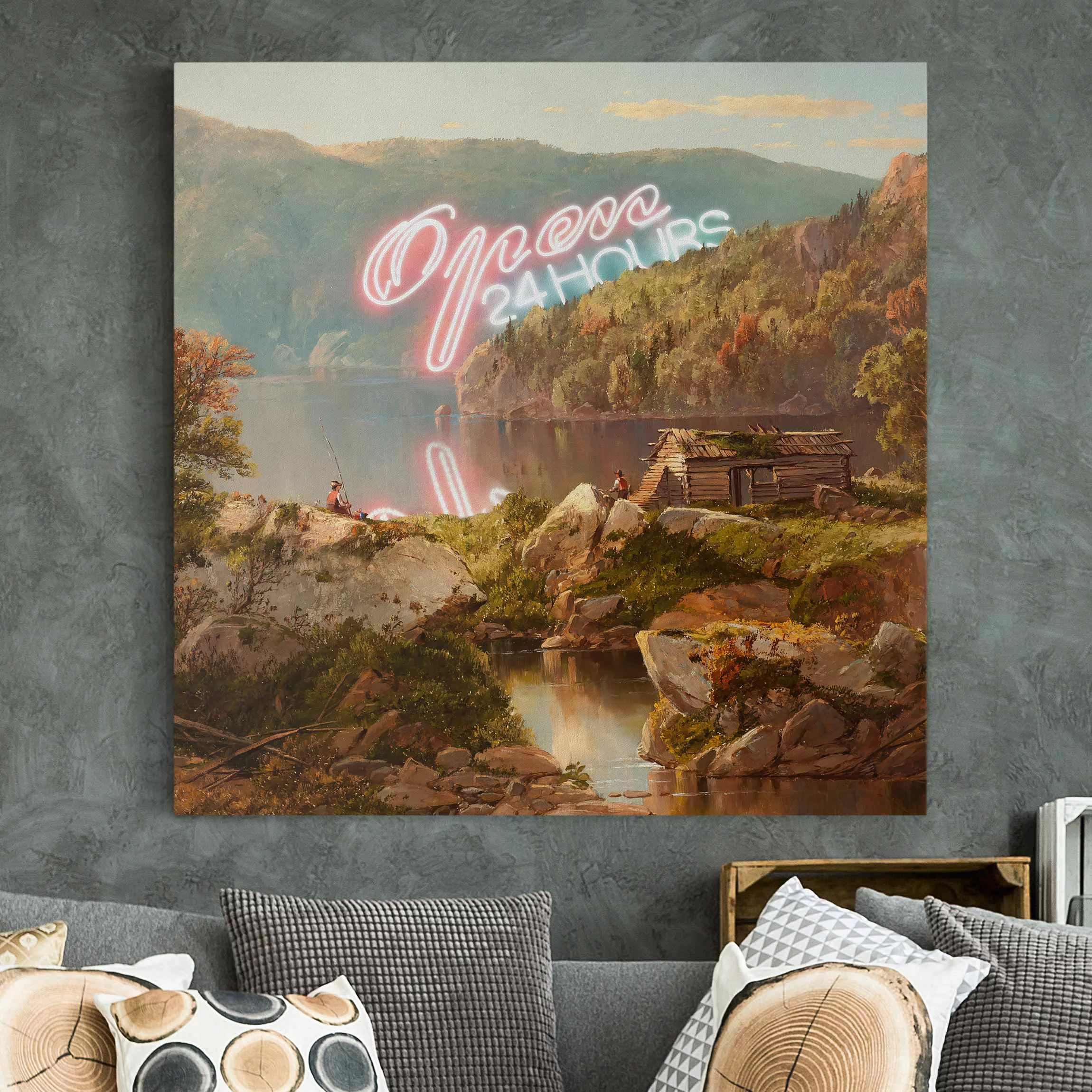 Leinwandbild Open 24 Hours günstig online kaufen