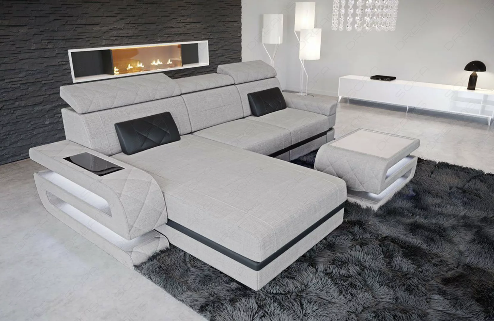 Sofa Dreams Ecksofa Stoff Couch Stoffsofa Bologna L Form Polstersofa, Webst günstig online kaufen