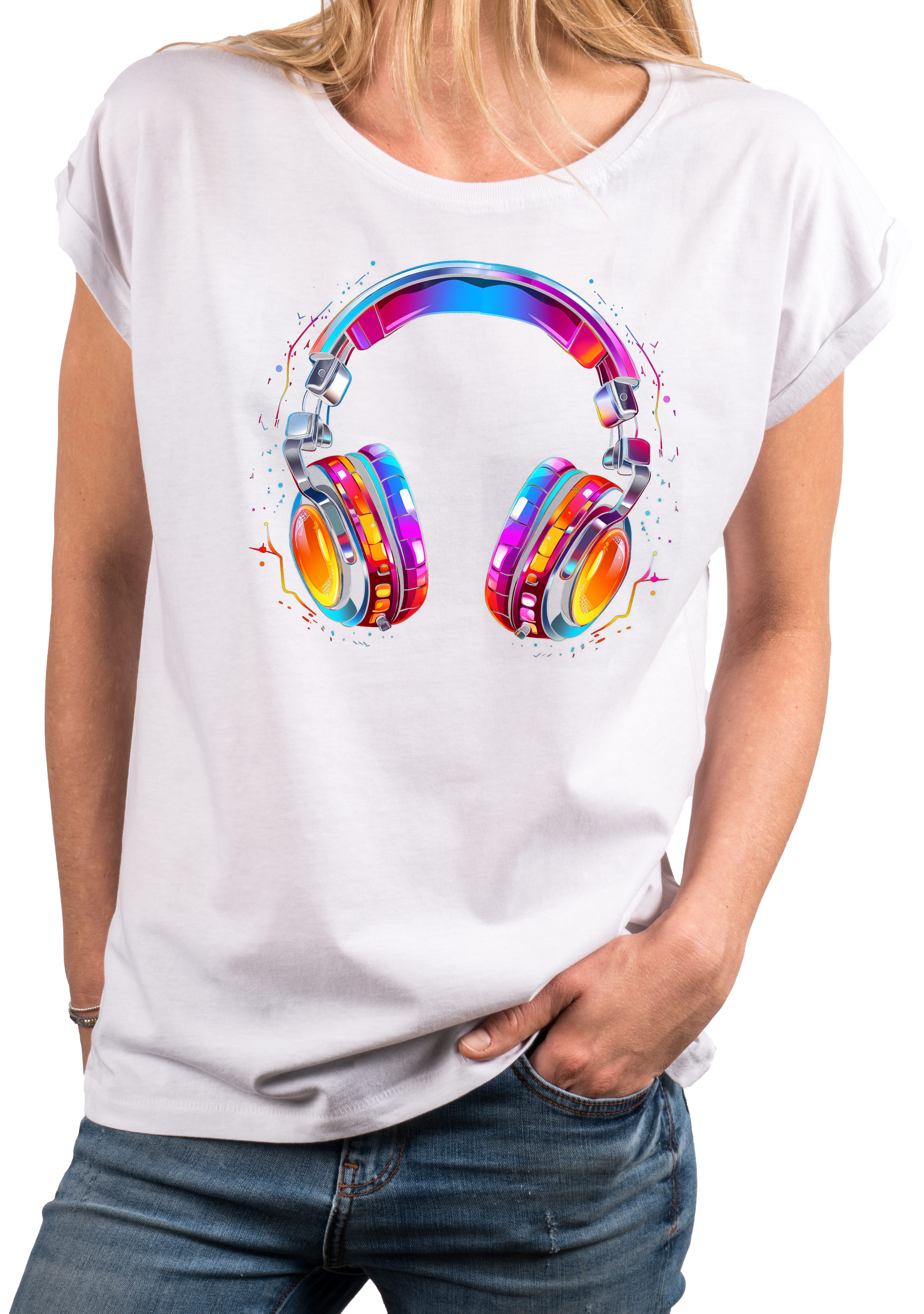 MAKAYA Print-Shirt Damen Gitarrenmotiv Gitarre Festival günstig online kaufen