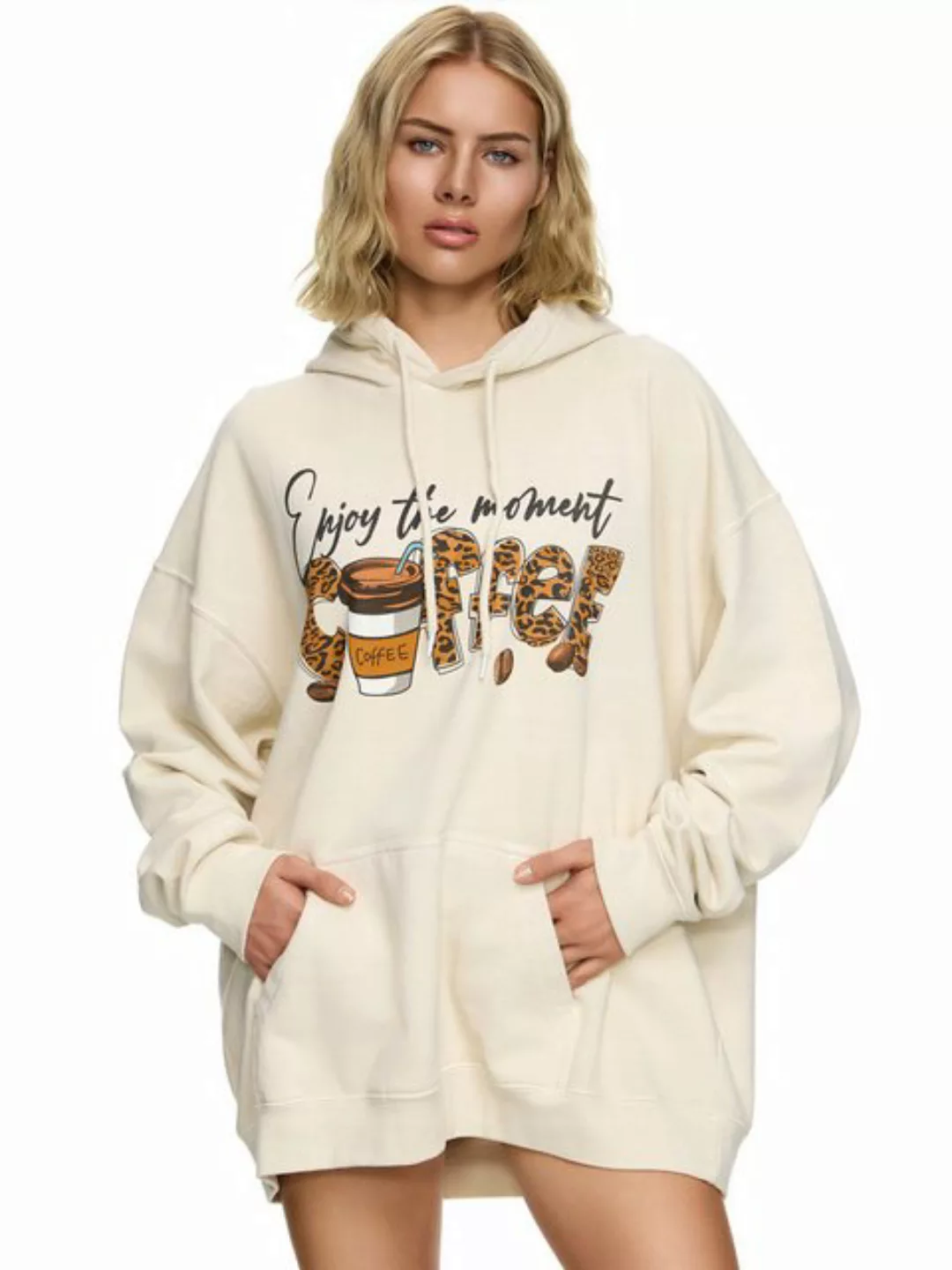 Worldclassca Hoodie Worldclassca Oversized Enjoy COFFEE Hoodie Kapuzenpullo günstig online kaufen