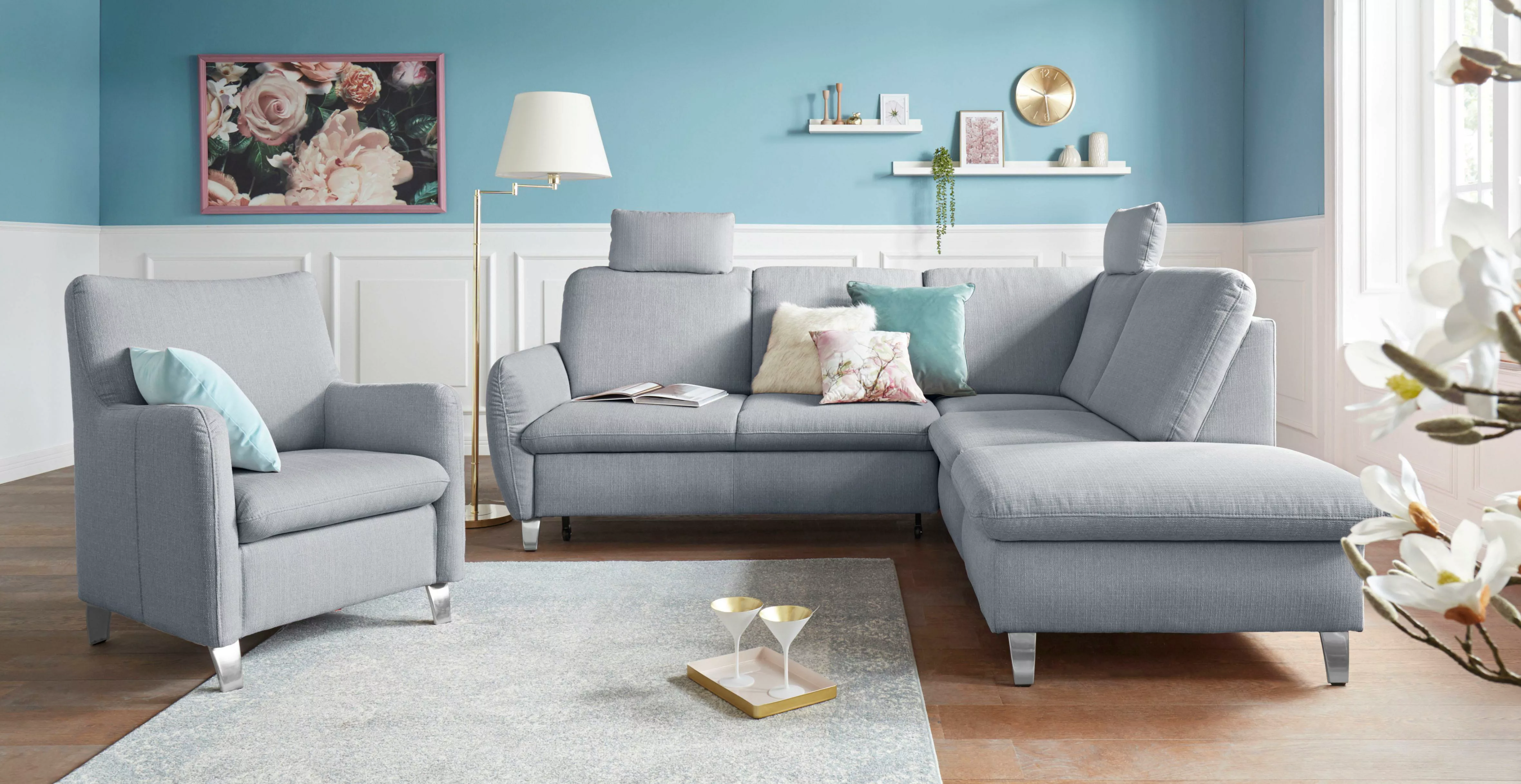 sit&more Ecksofa "Daytona L-Form", mit Federkern, zwei Kopfstützen und wahl günstig online kaufen