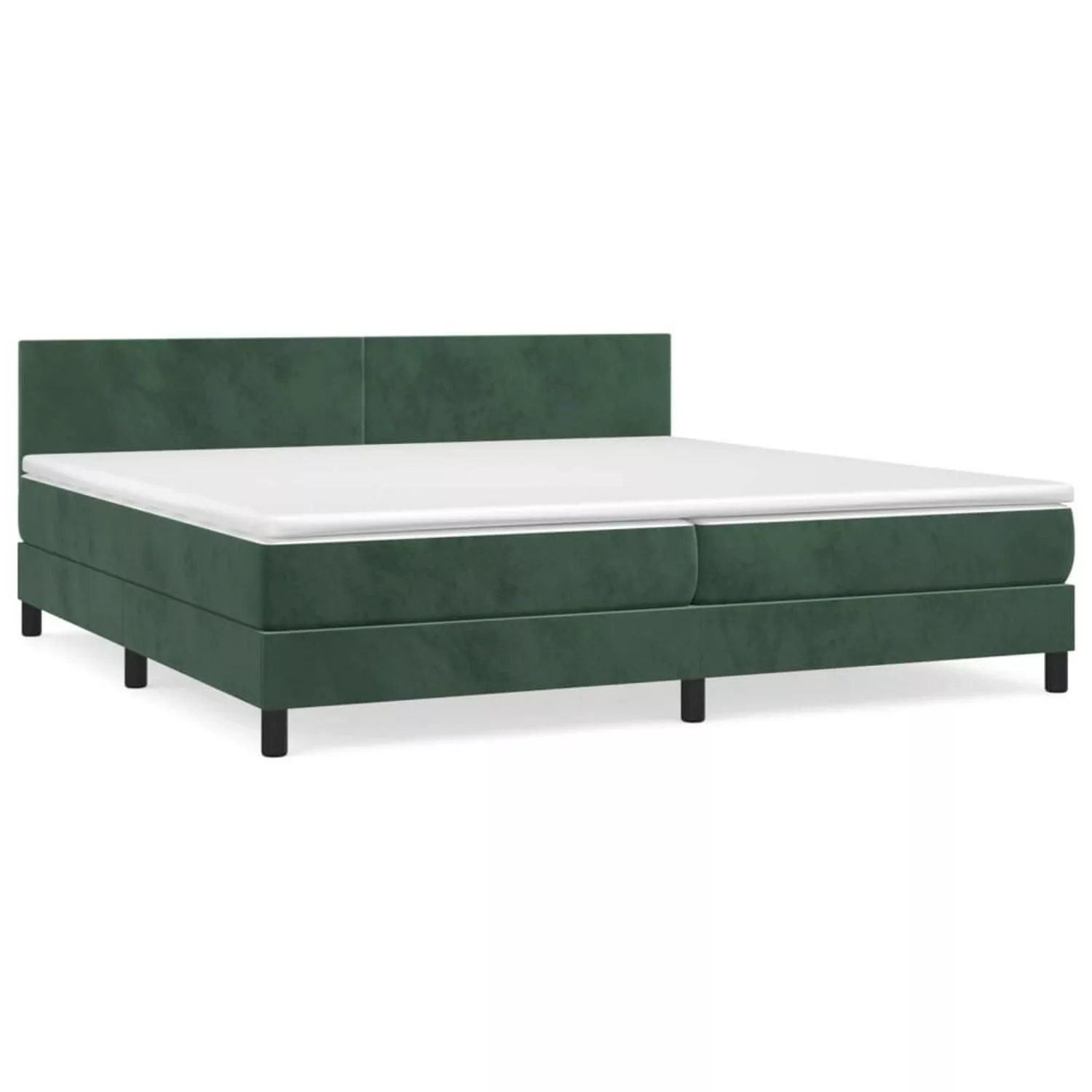 vidaXL Boxspringbett Boxspringbett mit Matratze Dunkelgrün 200x200 cm Samt günstig online kaufen