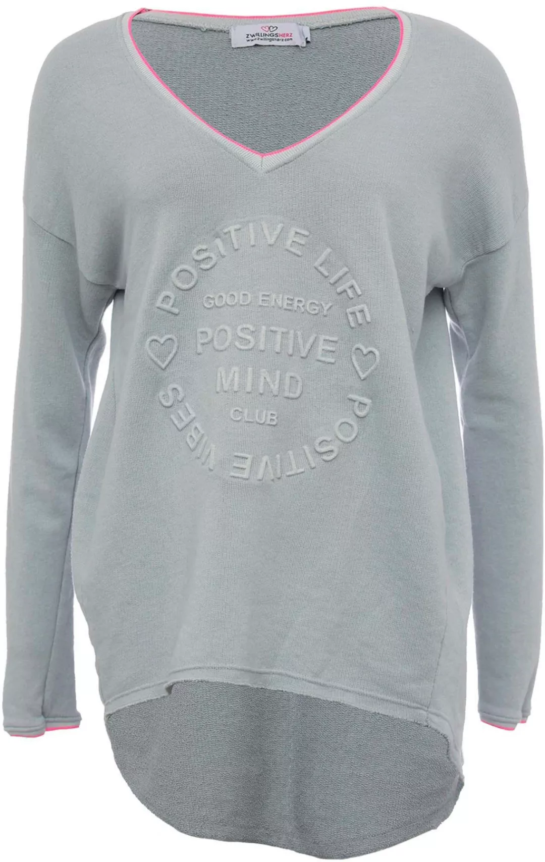 Zwillingsherz Sweatshirt "Positive Mind", mit Kontrastnaht in Neonfarbe günstig online kaufen