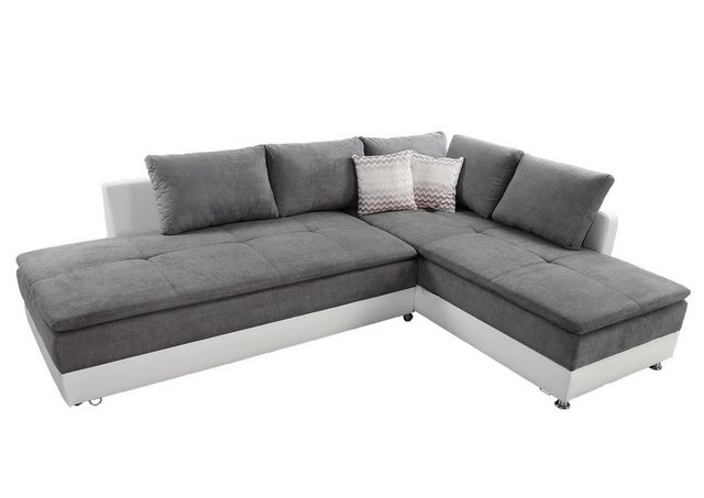 luma-home Ecksofa 15103, Dauerschläfer-Doppelbett 306x223 cm, Schwenkteil l günstig online kaufen