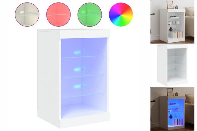 vidaXL Vitrine Sideboard mit LED-Leuchten Weiß 41x37x67 cm Glas Vitrine günstig online kaufen