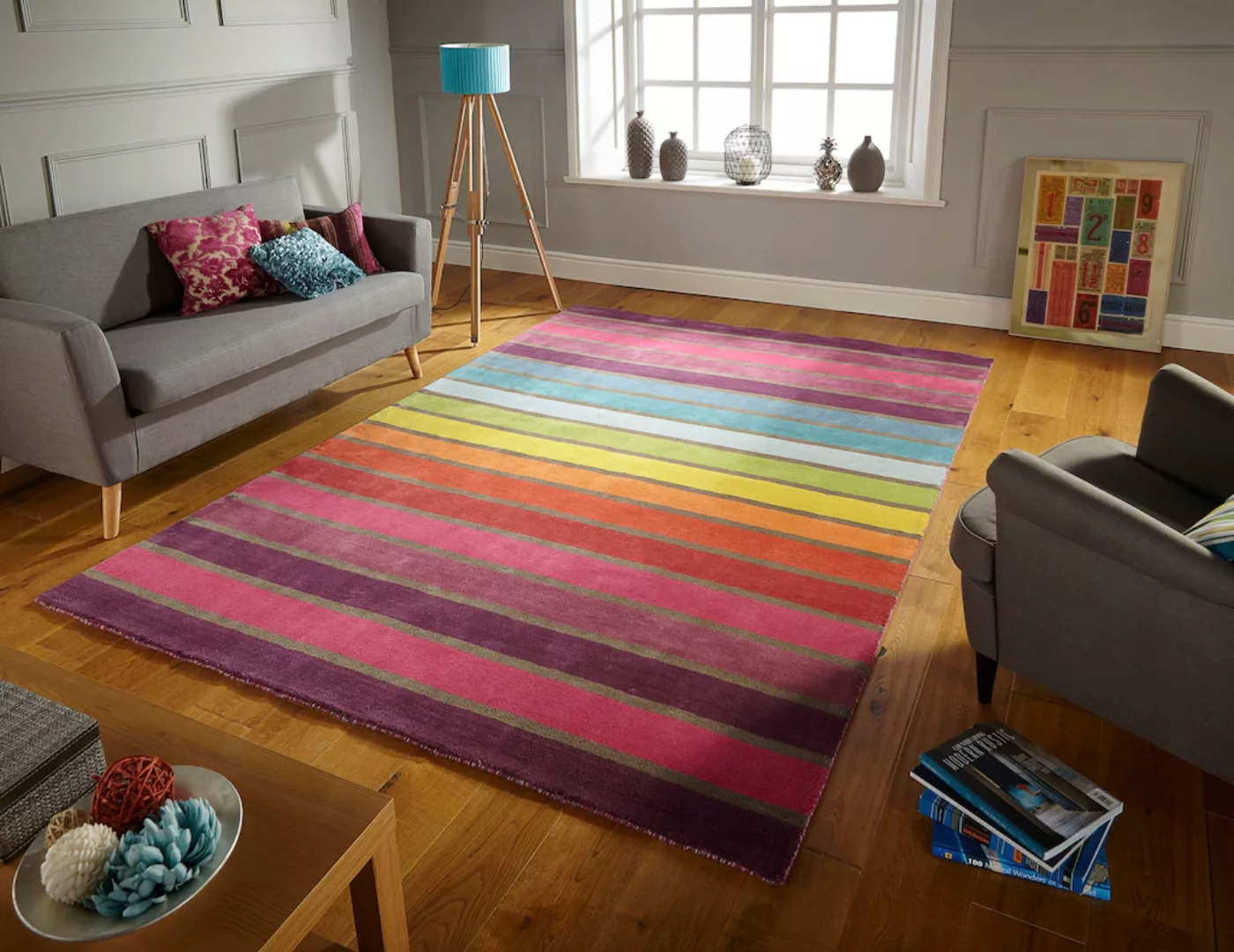 FLAIR RUGS Wollteppich »Candy«, rechteckig, 10 mm Höhe, aus 100% Wolle, Des günstig online kaufen