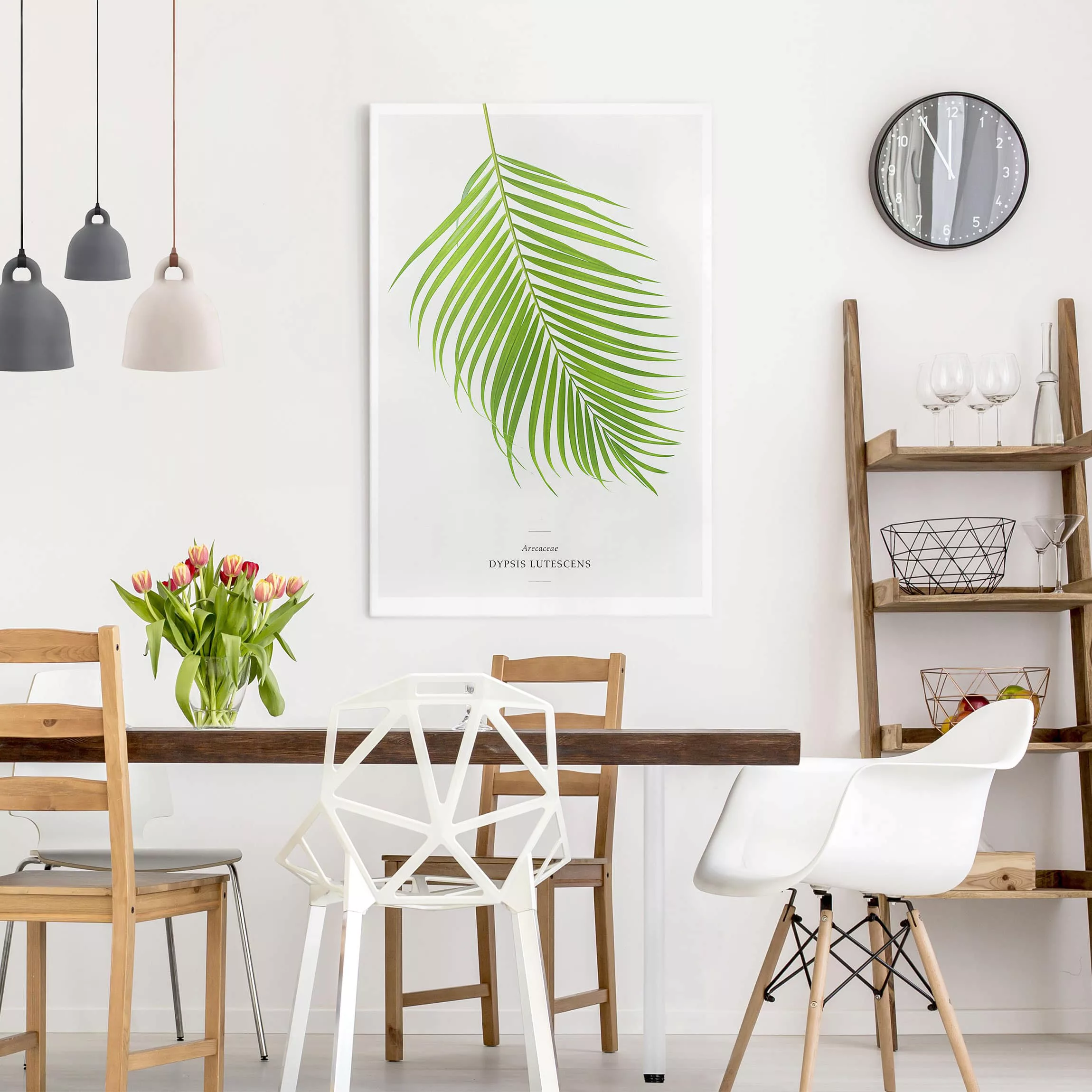 Leinwandbild Küche - Hochformat Tropisches Blatt Areca Palme günstig online kaufen