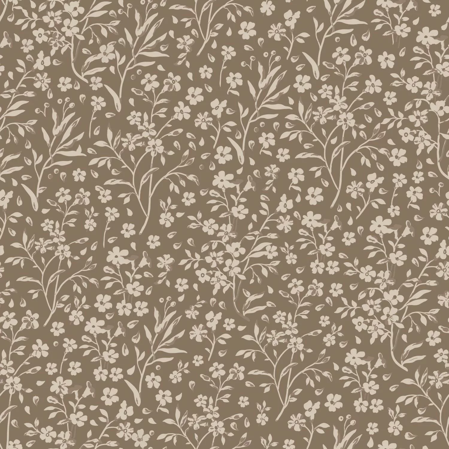 ESTAhome Tapete Blumen Taupe 50 x 900 cm 139882 günstig online kaufen