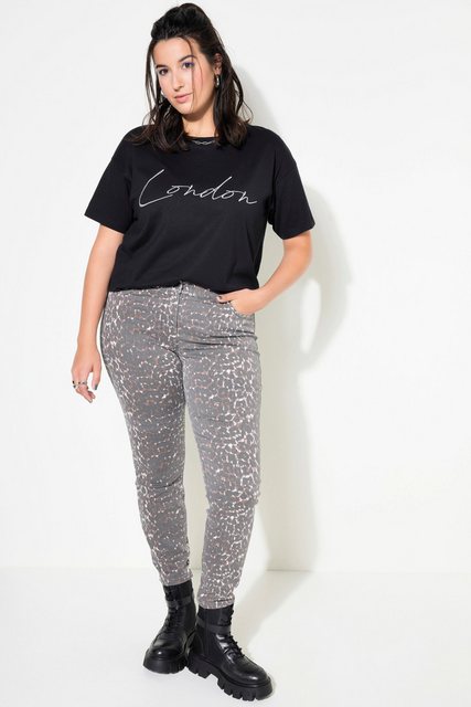 Studio Untold Regular-fit-Jeans Skinny-Jeans High Waist Leo-Print 5-Pocket günstig online kaufen