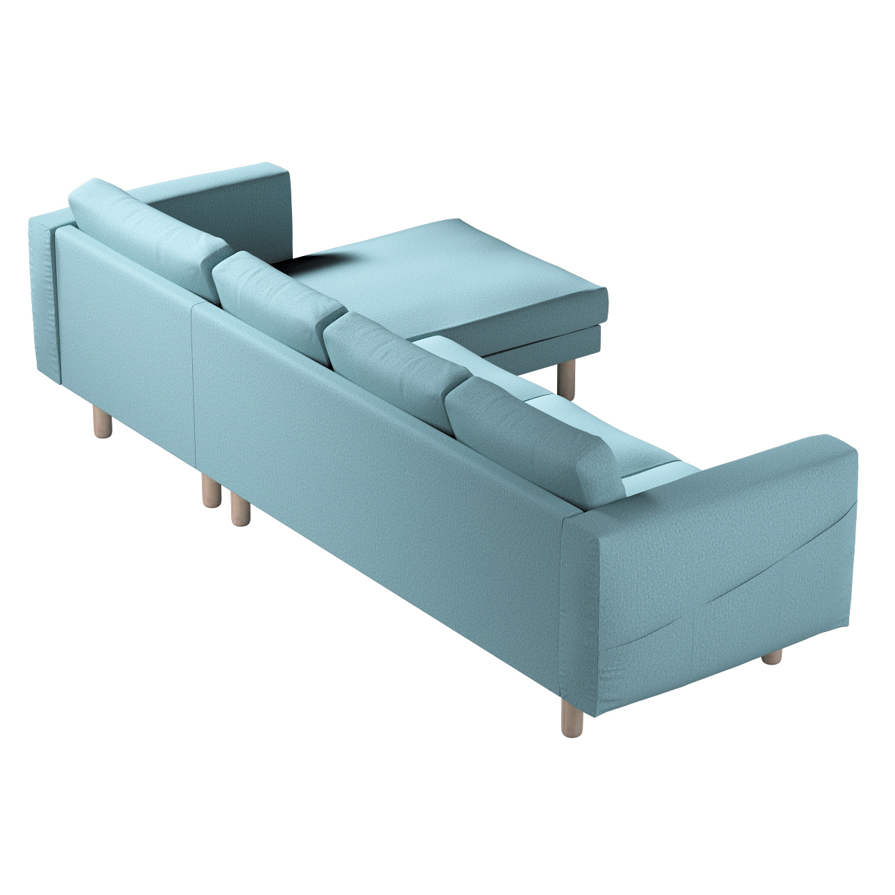 Bezug für Norsborg 4-Sitzer Sofa mit Recamiere, blau, Norsborg Bezug für 4- günstig online kaufen
