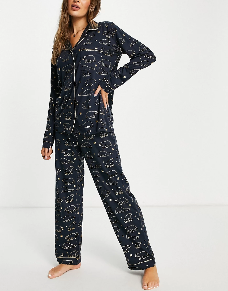 Chelsea Peers Curve – Pyjamaset aus Bio-Jersey mit Oberteil und Hose mit Ei günstig online kaufen
