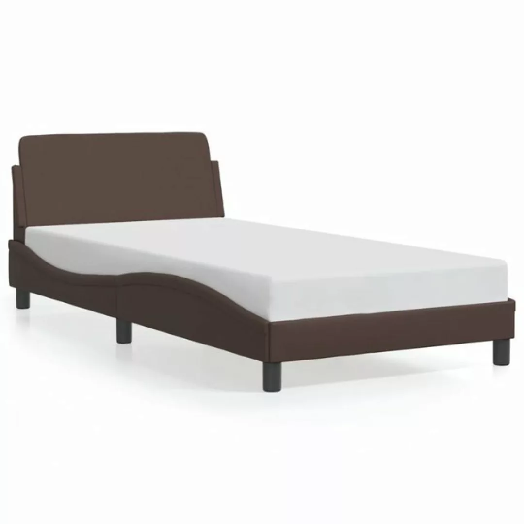 vidaXL Bett Bettgestell mit Kopfteil Weiß und Schwarz 100x200 cm Kunstleder günstig online kaufen