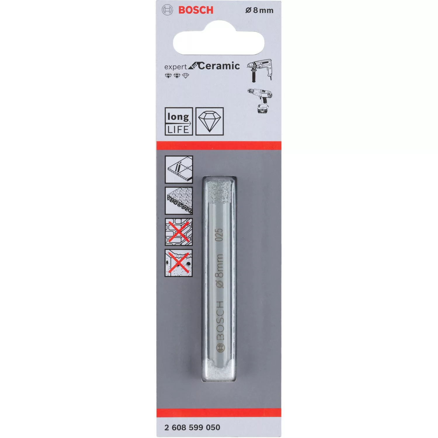 Bosch Diamantbohrer für Keramik 8 mm x 66 mm günstig online kaufen