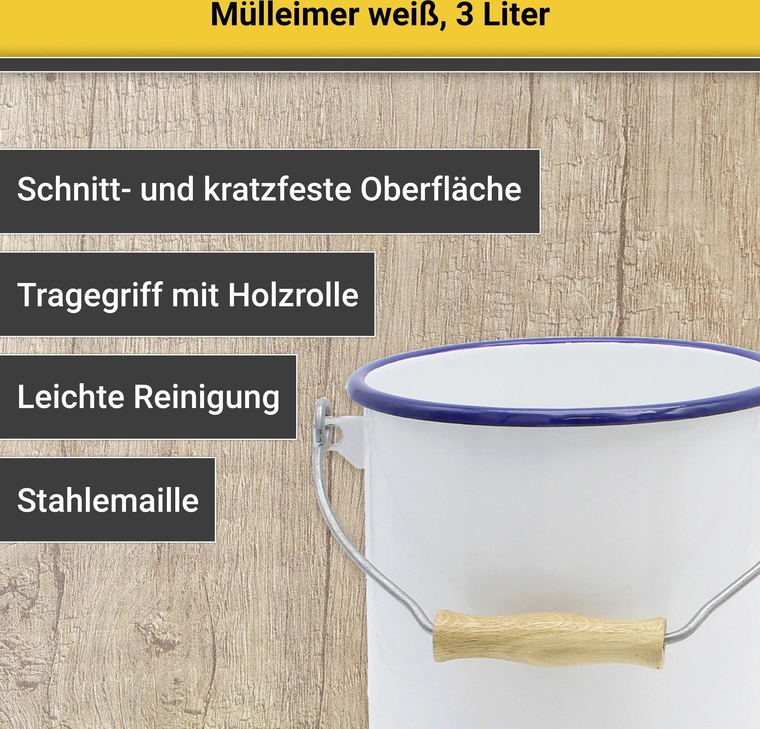 Krüger Mülleimer »Husum«, 1 Behälter, Emaille, 3 Liter, Made in Europe günstig online kaufen