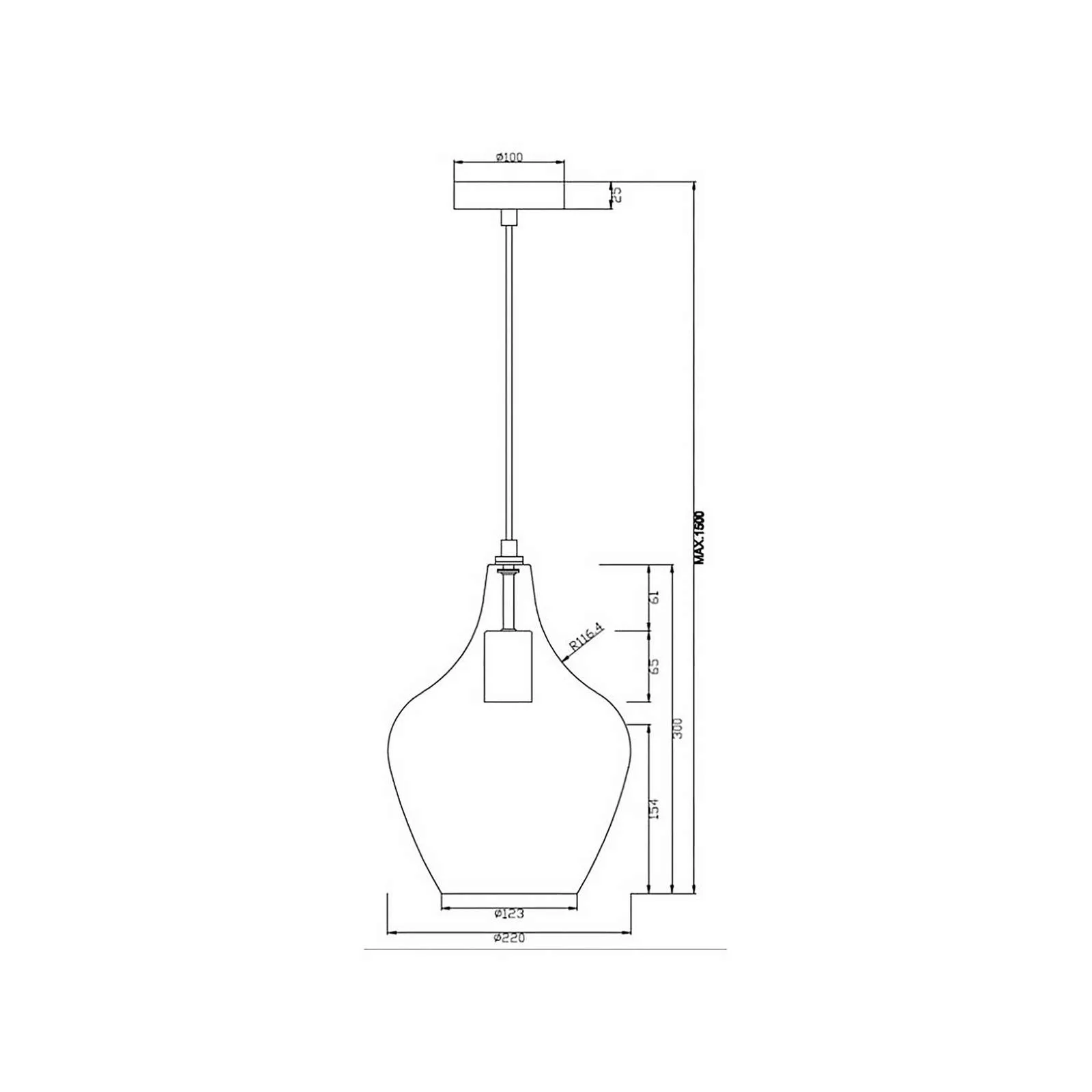 Pendellampe Paso aus Glas, einflammig, amber günstig online kaufen