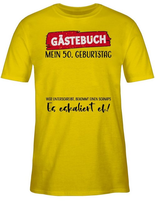 Shirtracer T-Shirt Gästebuch 50. Geburtstag 50. Geburtstag günstig online kaufen