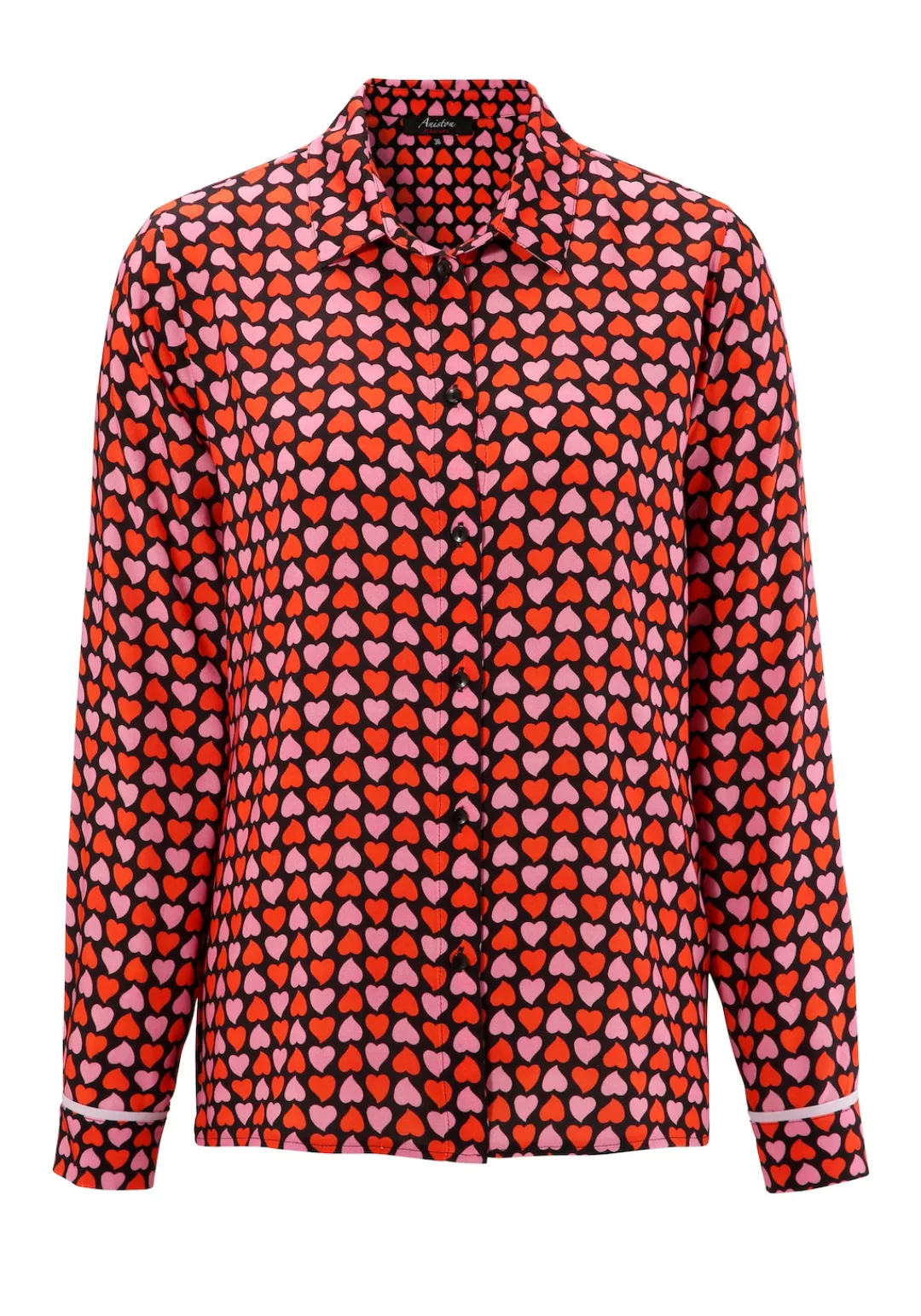 Aniston CASUAL Hemdbluse, allover mit kleinen Herzchen bedruckt günstig online kaufen