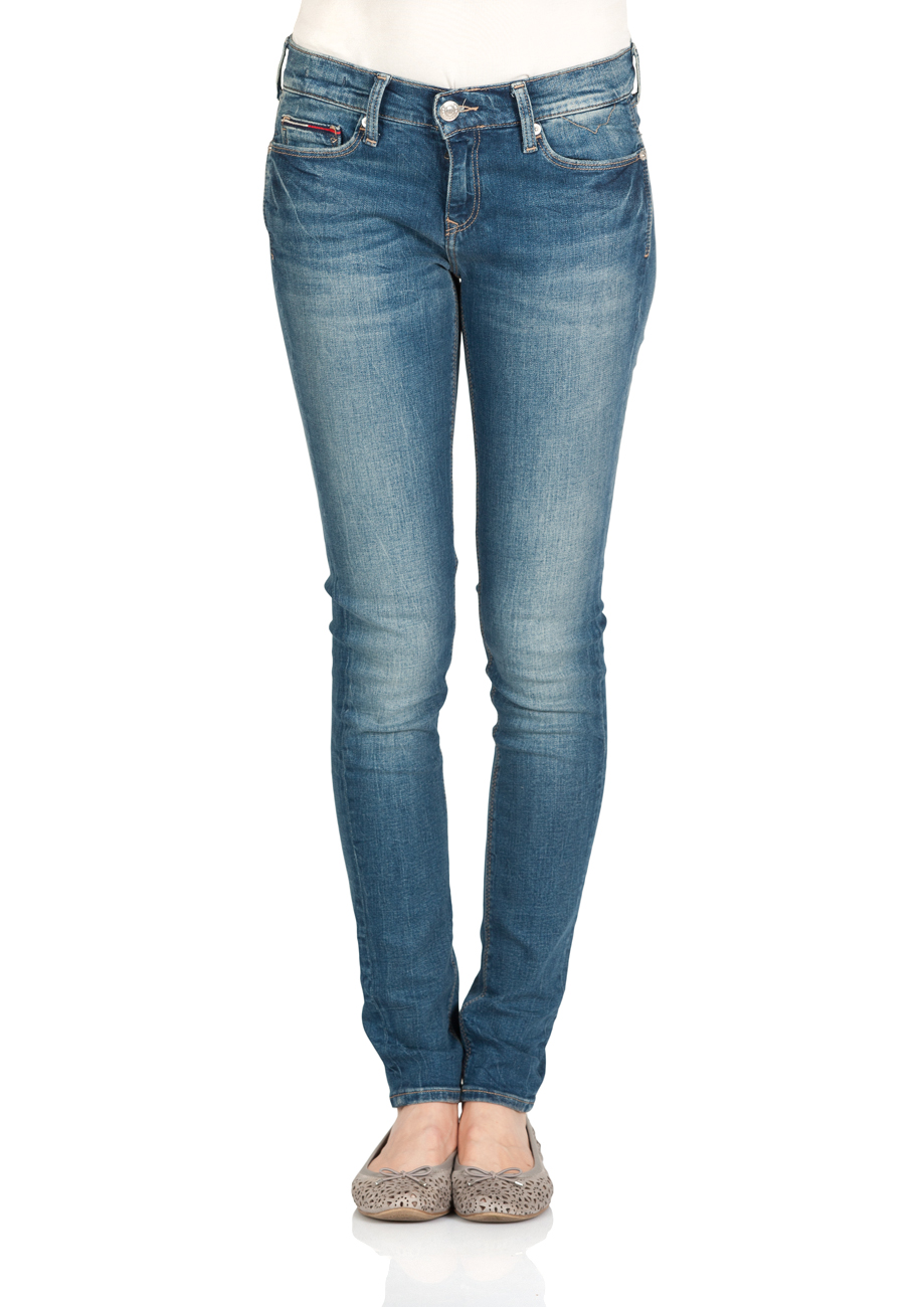 Tommy Hilfiger Damen Jeans Mid Rise Skinny Nora RBST - Skinny Fit - Blau - günstig online kaufen