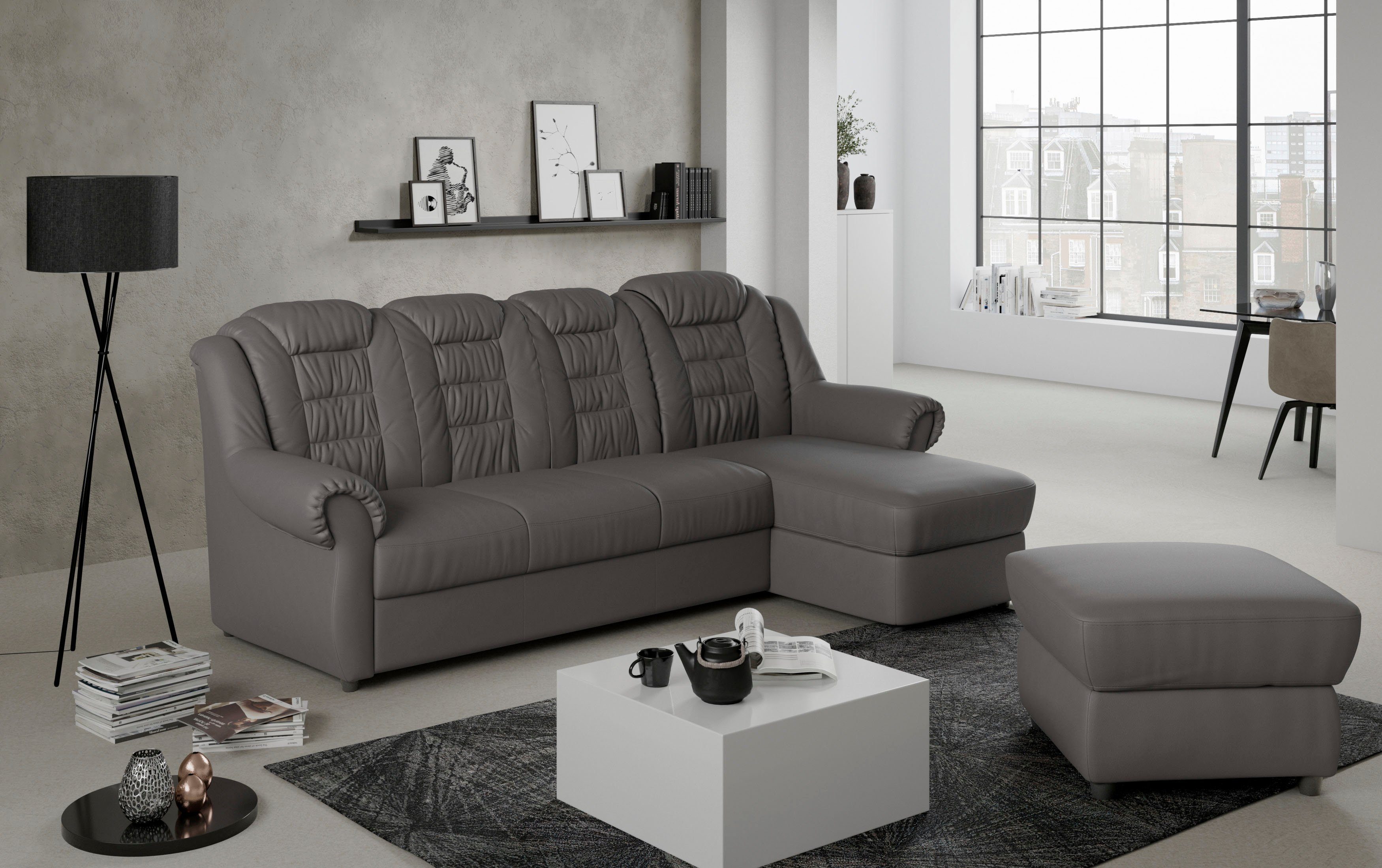 Home affaire Ecksofa "Boston L-Form", mit hoher Rückenlehne, wahlweise mit günstig online kaufen