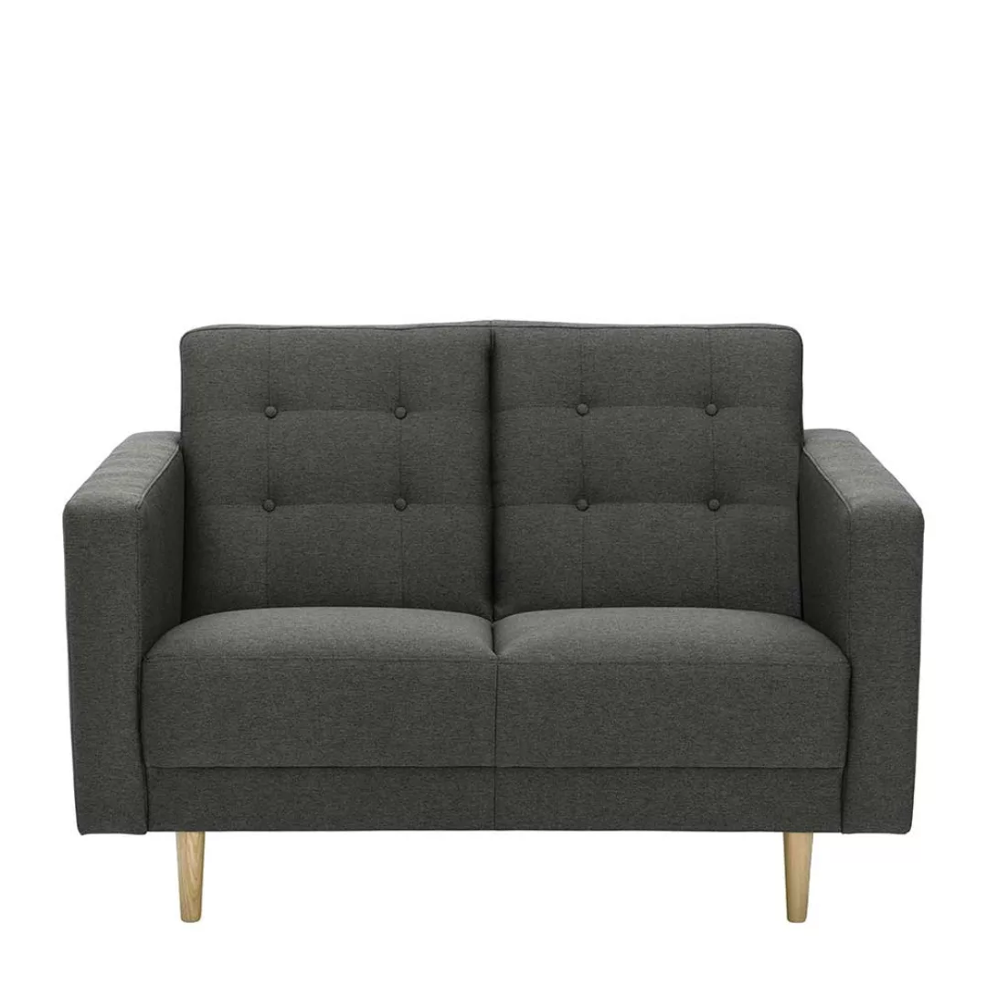 Sofa in Anthrazit aus Flachgewebe und Eschenholz 128 cm breit günstig online kaufen