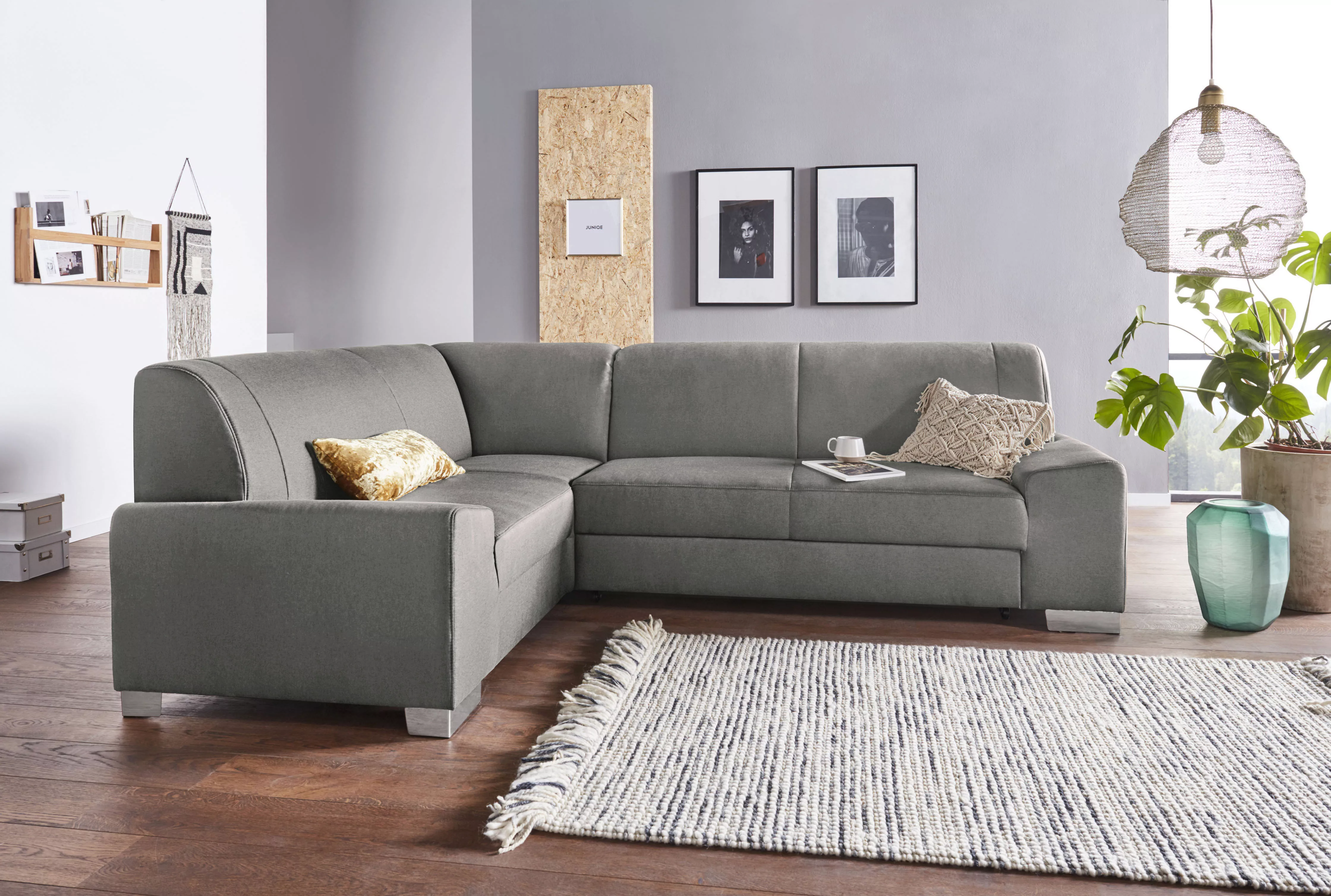 DOMO collection Ecksofa "Anzio in kubischer Formensprache, flache Armlehnen günstig online kaufen