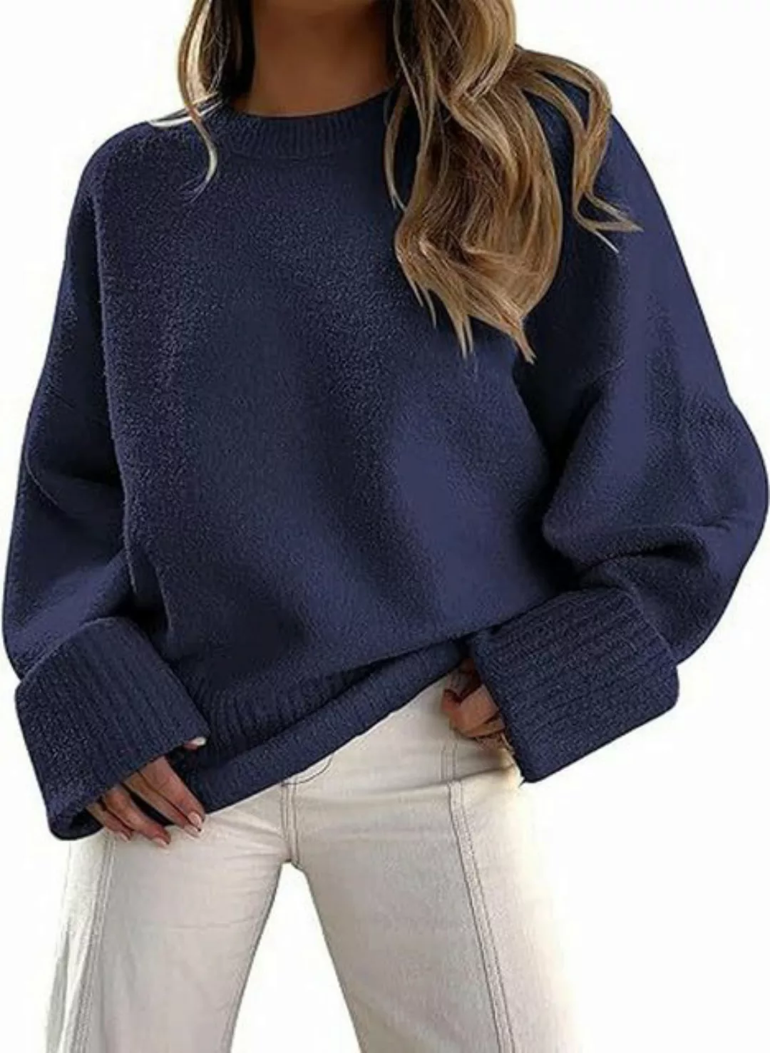 Nebelmeer Strickpullover Herbst Winter Modischer Strick Oberteil Rollkragen günstig online kaufen