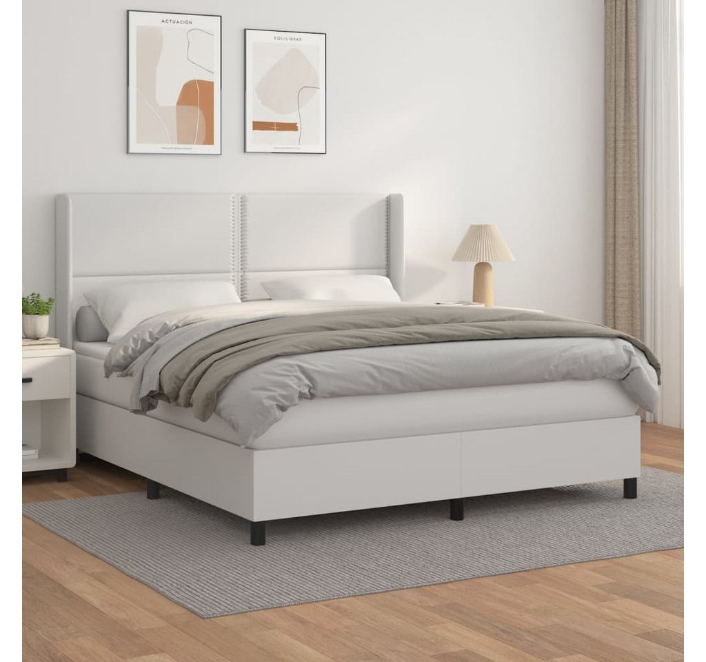 vidaXL Boxspringbett Bett Boxspringbett Kunstleder komplett mit Matratze & günstig online kaufen