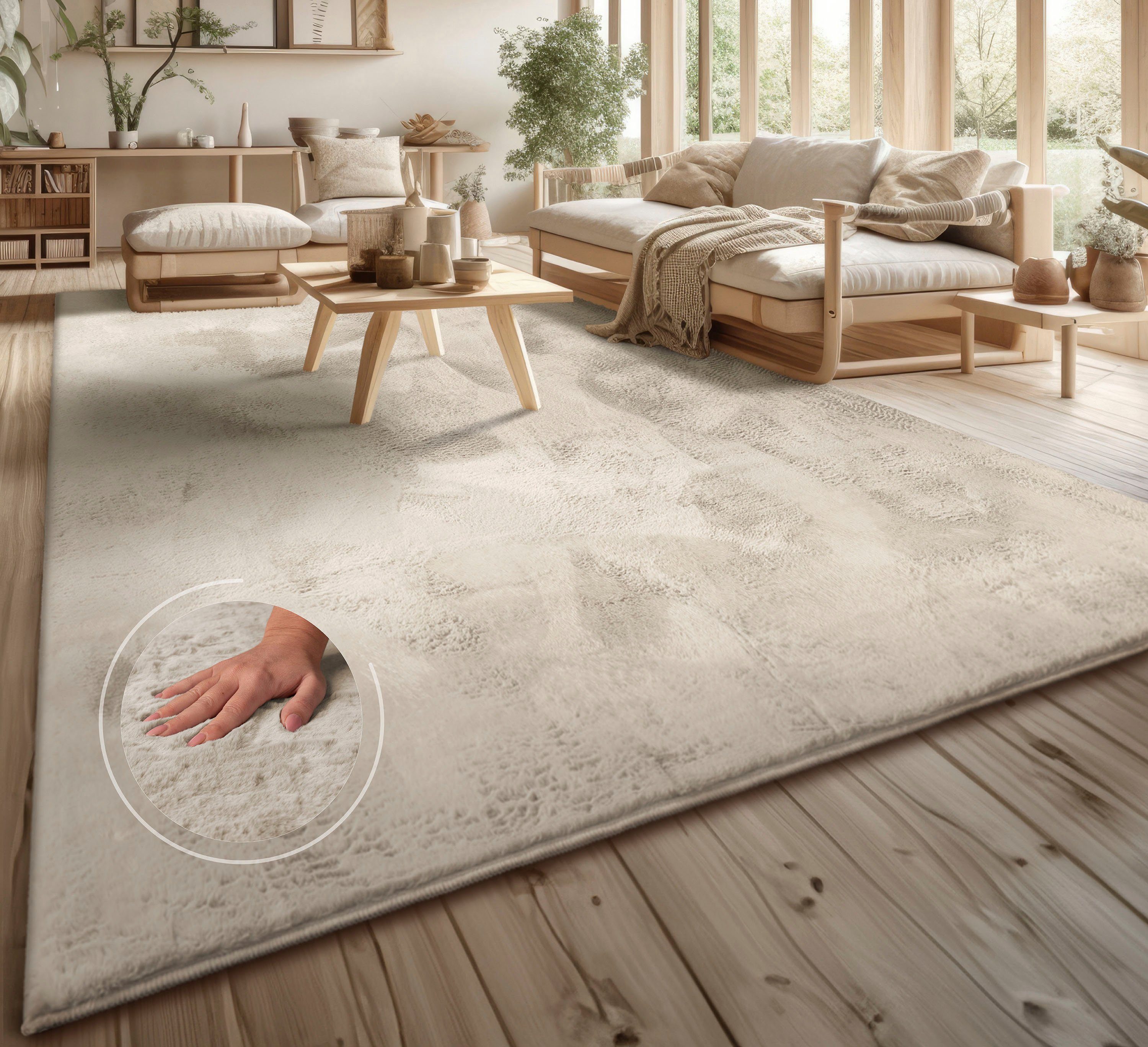 my home Fellteppich Lottano, rechteckig, Höhe: günstig online kaufen