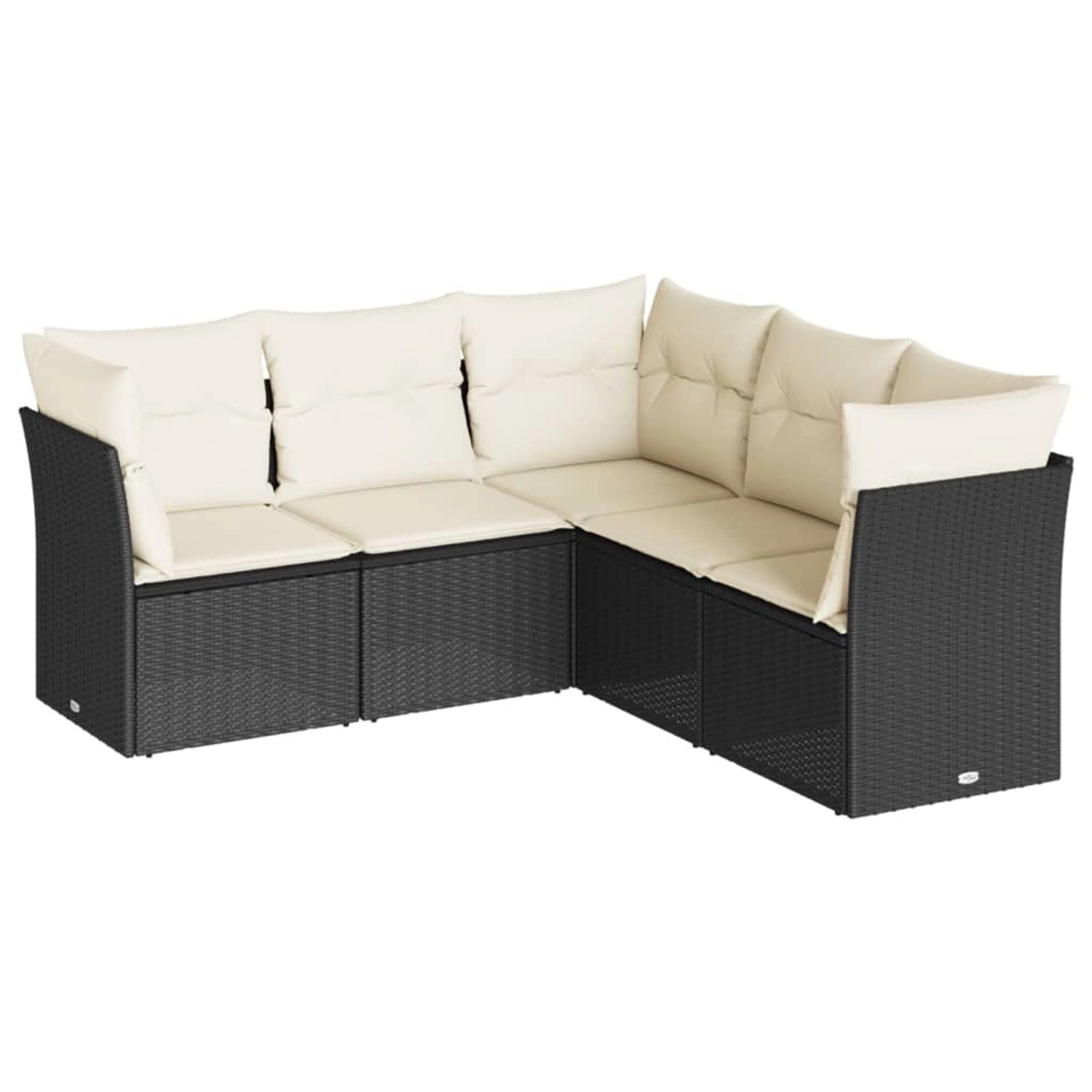 vidaXL 5-tlg Garten-Sofagarnitur mit Kissen Schwarz Poly Rattan Modell 18 günstig online kaufen