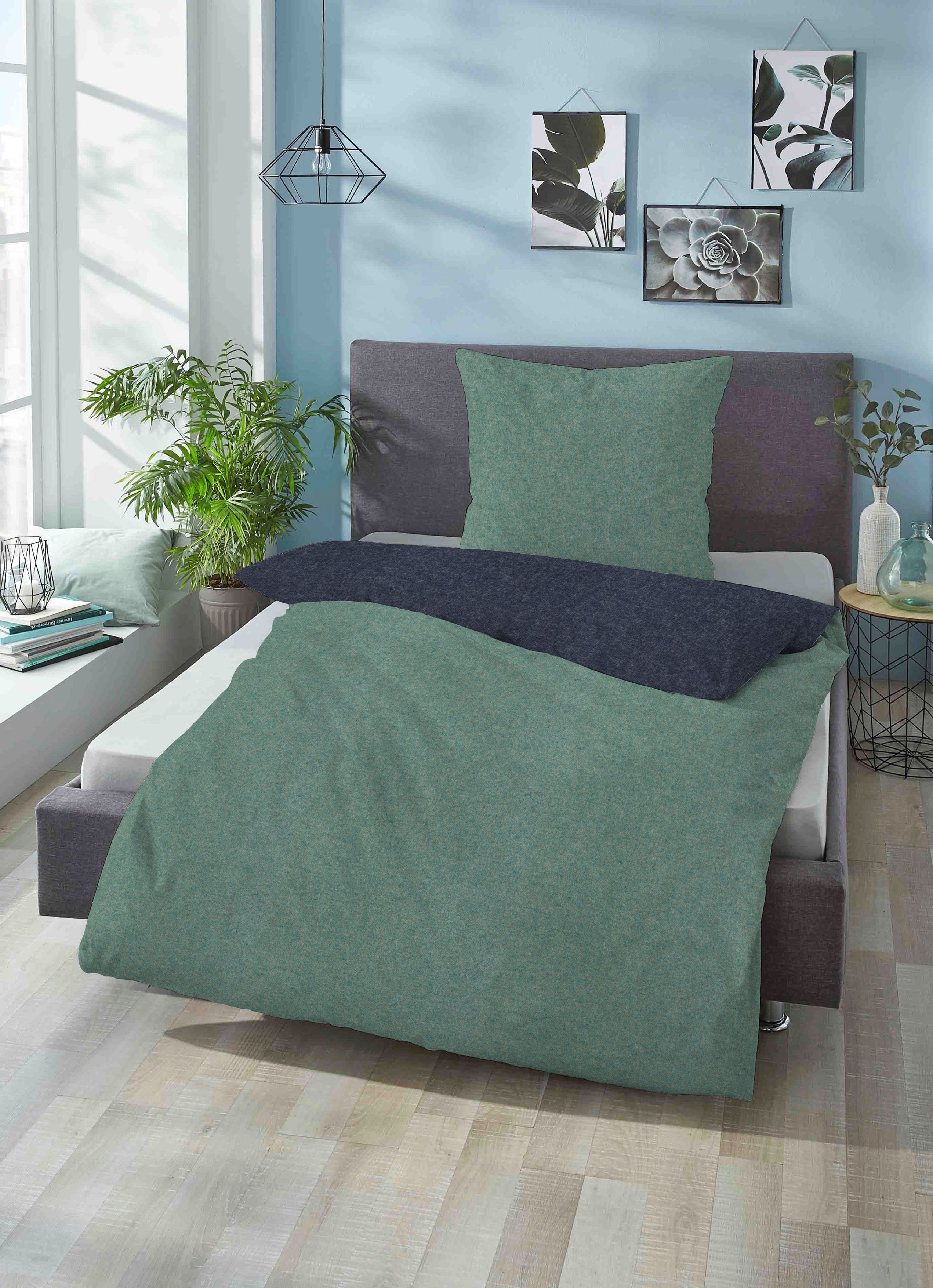 Biberna Wendebettwäsche Hermal, Flanell, 2 teilig, günstig online kaufen
