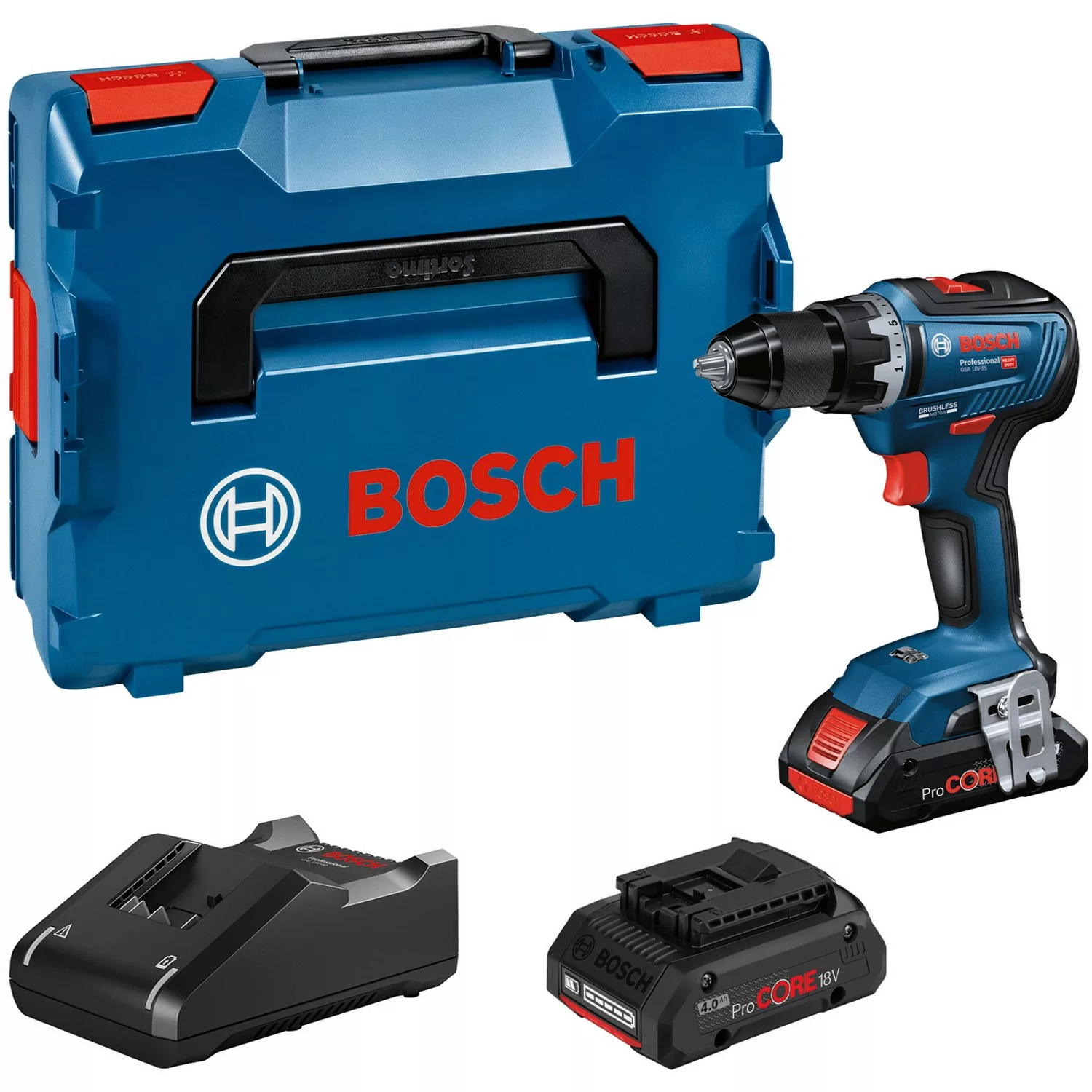 Bosch Professional Akku-Bohrschrauber GSR 18V-55 mit 2 PC Akkus & GAL in L- günstig online kaufen