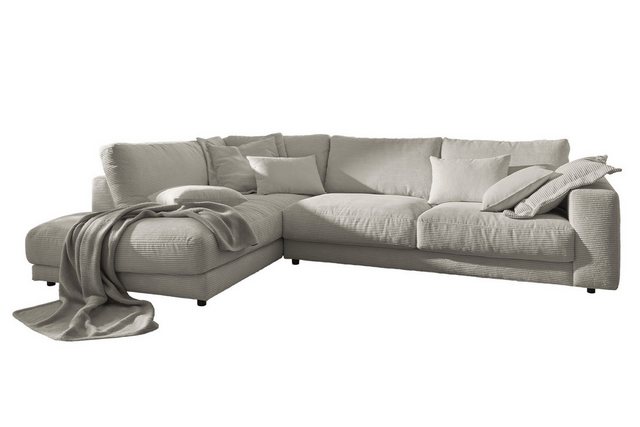 KAWOLA Ecksofa MADELINE, Sofa Cord, Recamiere rechts od. links, versch. Far günstig online kaufen