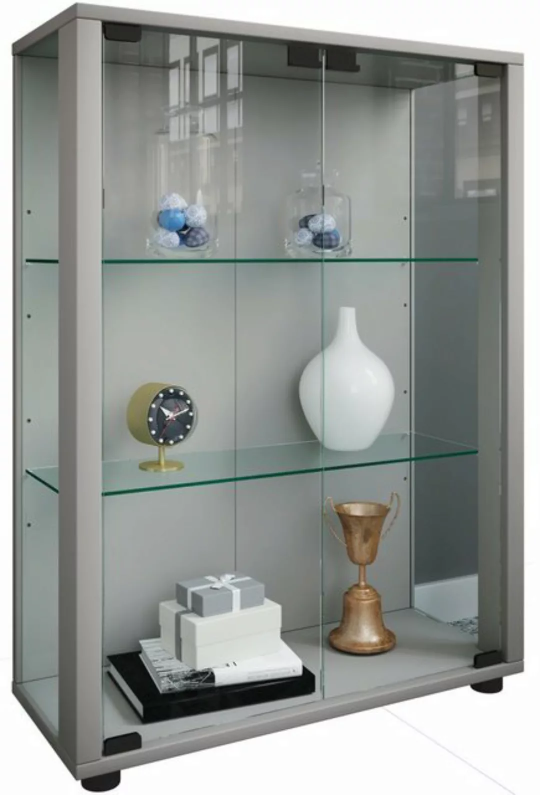 VCM Standvitrine Holz Glas Stand Vitrine Sammelvitrine Sintalo günstig online kaufen