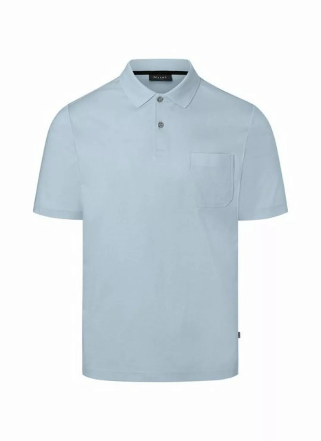 MAERZ Muenchen Poloshirt MAERZ Polo-Shirt hellblau merceresierte Baumwolle günstig online kaufen