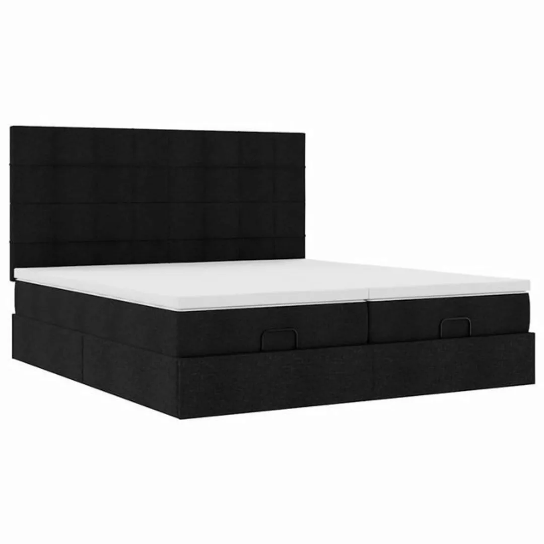 vidaXL Bett Ottoman-Bett mit Matratzen & LEDs Schwarz 160x200 cm Stoff günstig online kaufen