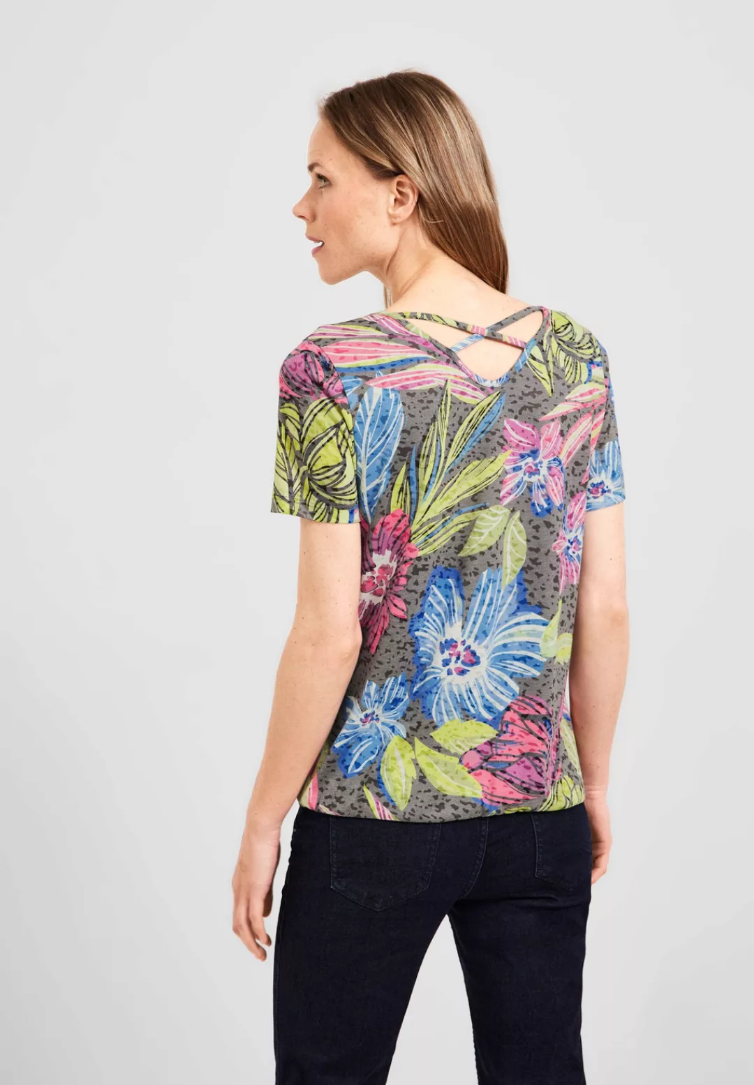 Cecil T-Shirt, mit Bändchen am Kragen günstig online kaufen