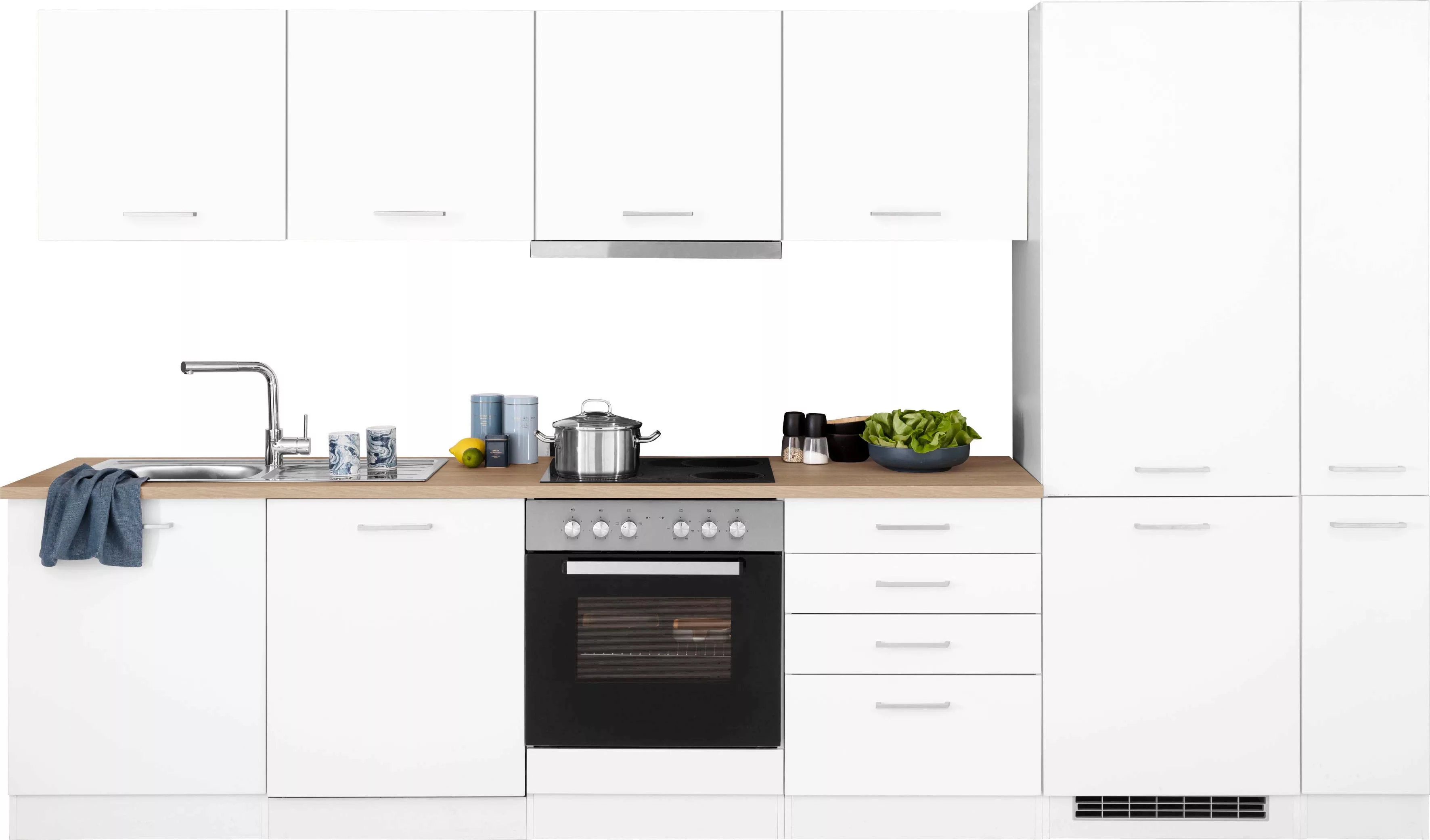 HELD MÖBEL Küchenzeile "Visby", mit E-Geräten, Breite 330 cm, inkl. Kühl/Ge günstig online kaufen