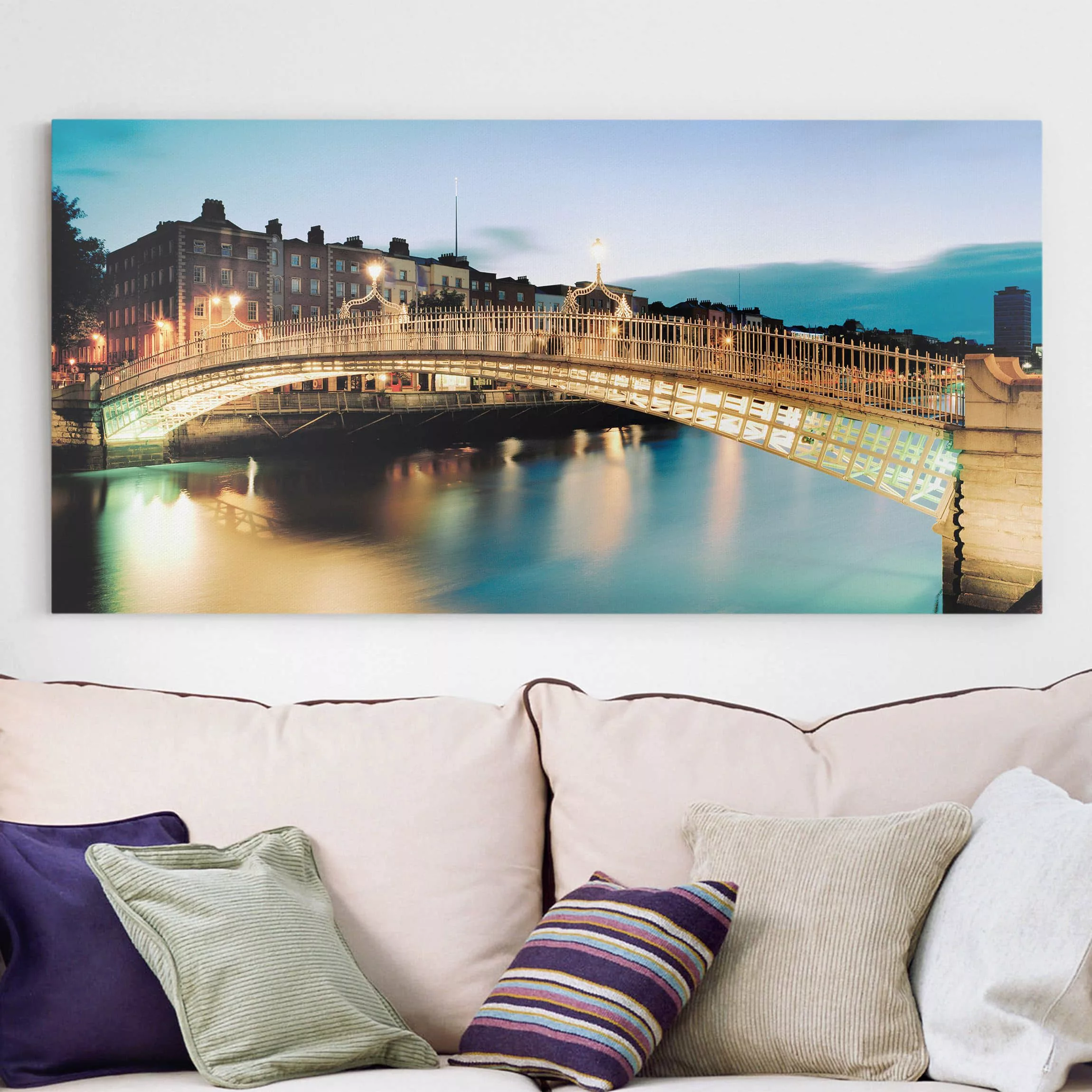 Leinwandbild Architektur & Skyline - Querformat Ha'penny Bridge günstig online kaufen