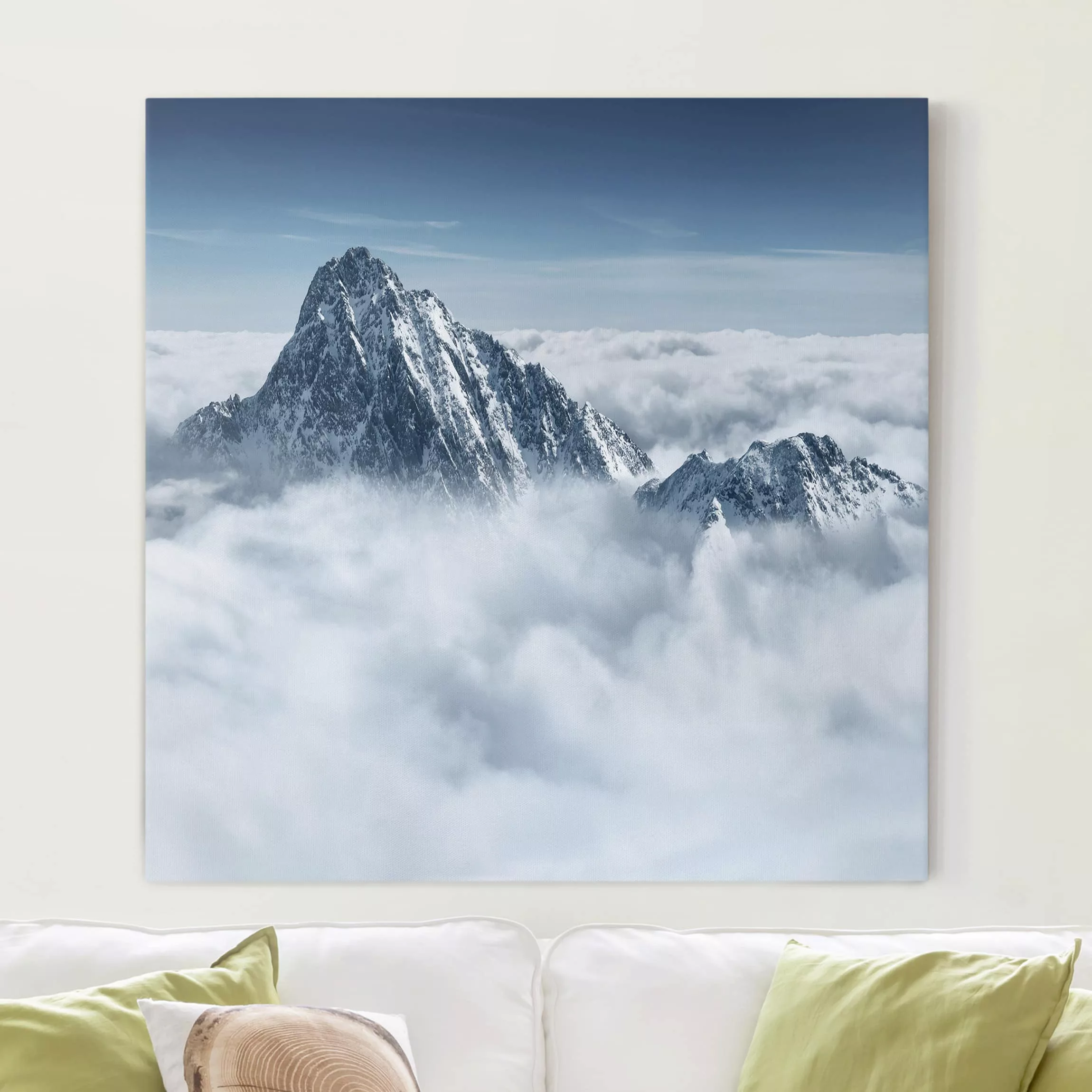 Leinwandbild Berg - Quadrat Die Alpen über den Wolken günstig online kaufen