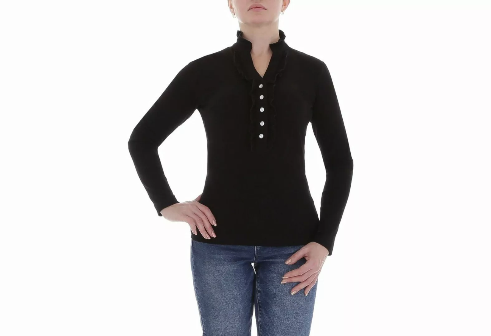 Ital-Design Langarmbluse Damen Elegant (85915903) Rüschen Stretch Top & Shi günstig online kaufen