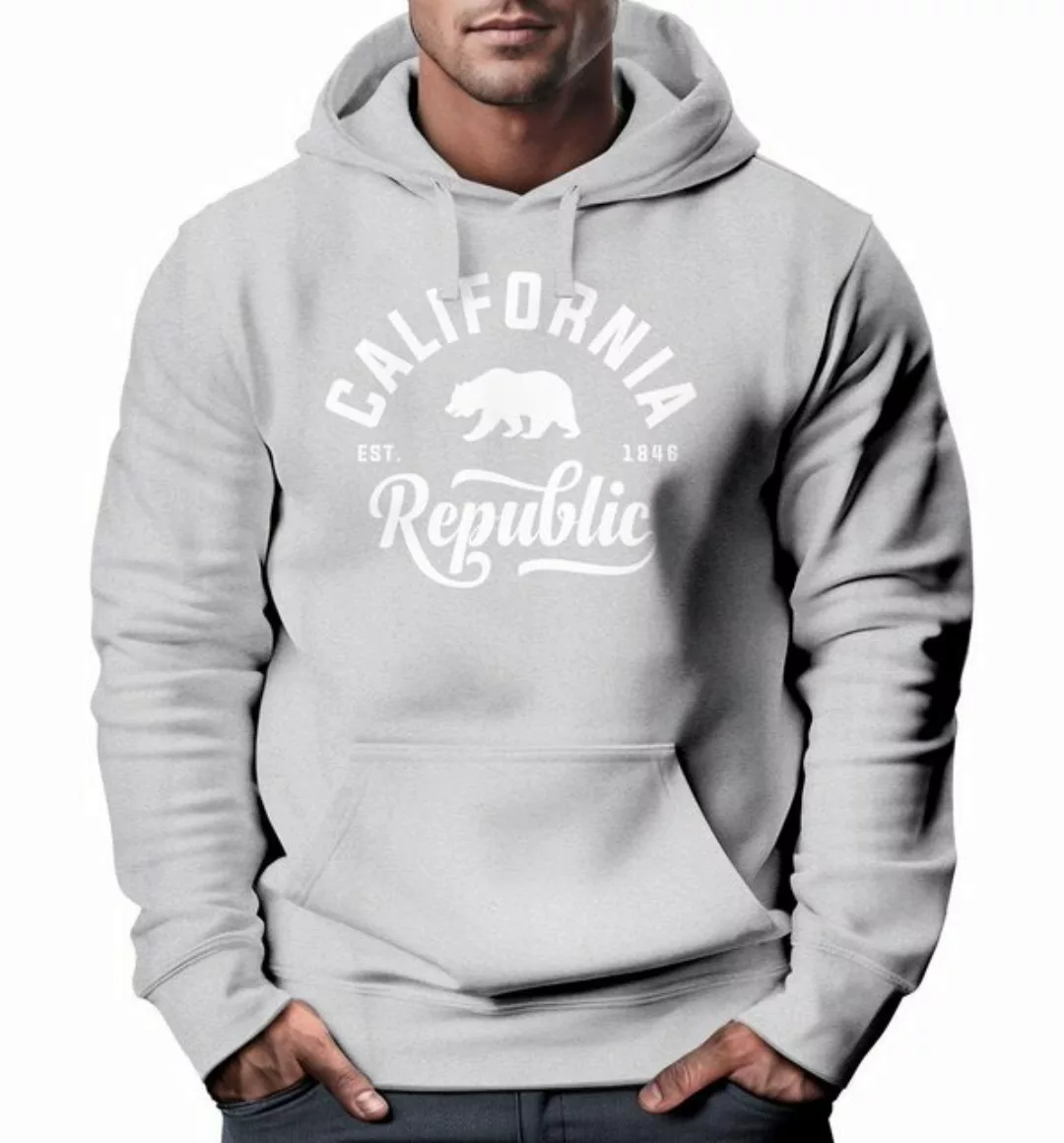 Neverless Hoodie Hoodie Herren California Republic Kapuzen-Pullover Männer günstig online kaufen