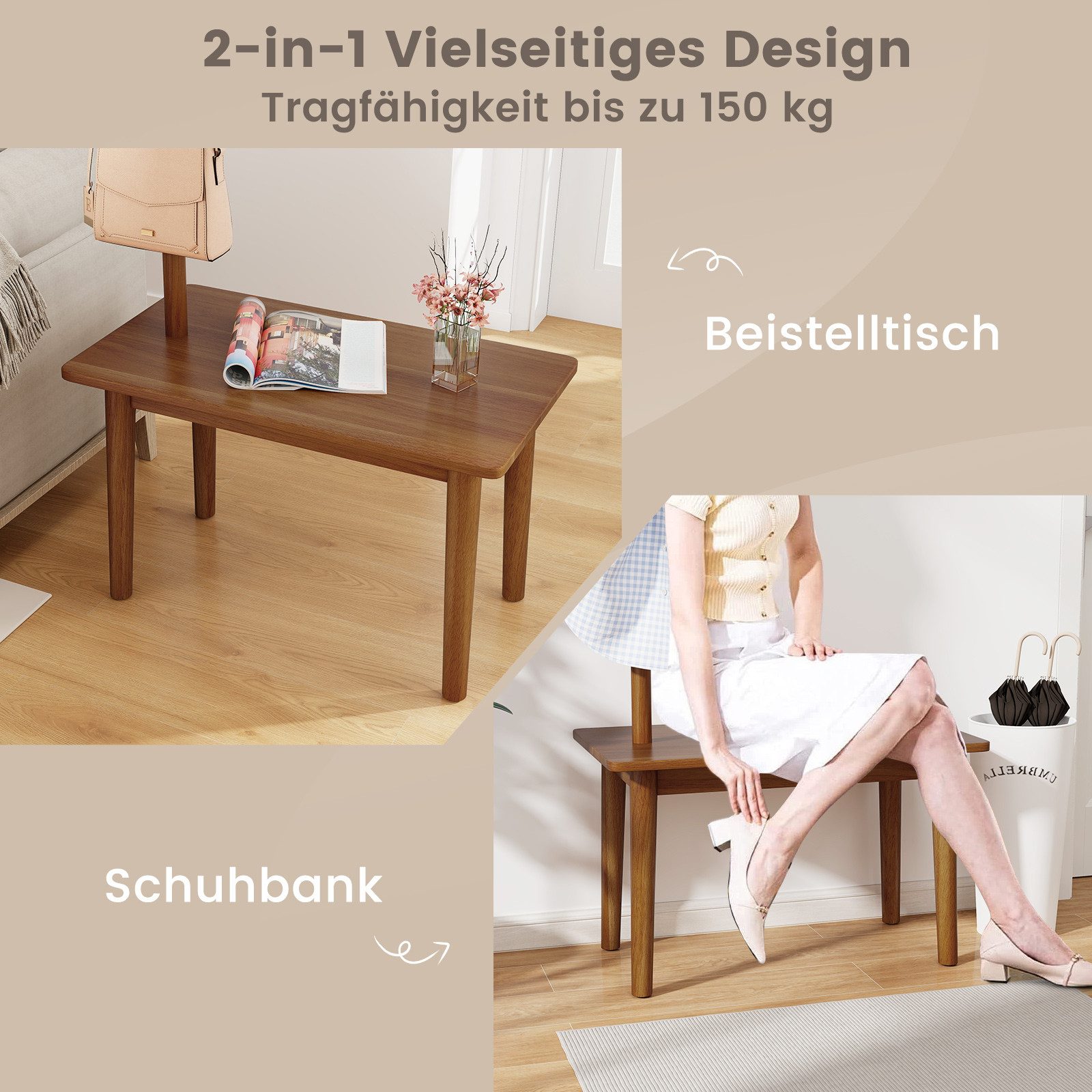COSTWAY Kleiderständer, 3 in 1, mit günstig online kaufen