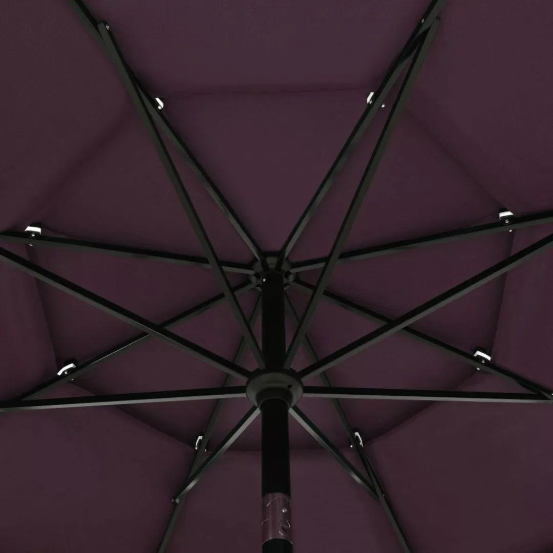 Sonnenschirm Mit Aluminium-mast 3-lagig Bordeauxrot 3,5 M günstig online kaufen