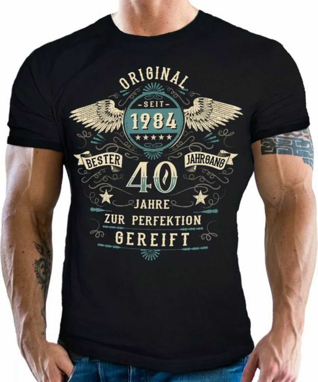LOBO NEGRO® T-Shirt zum 40. Geburtstag: Original zur Perfektion gereift günstig online kaufen
