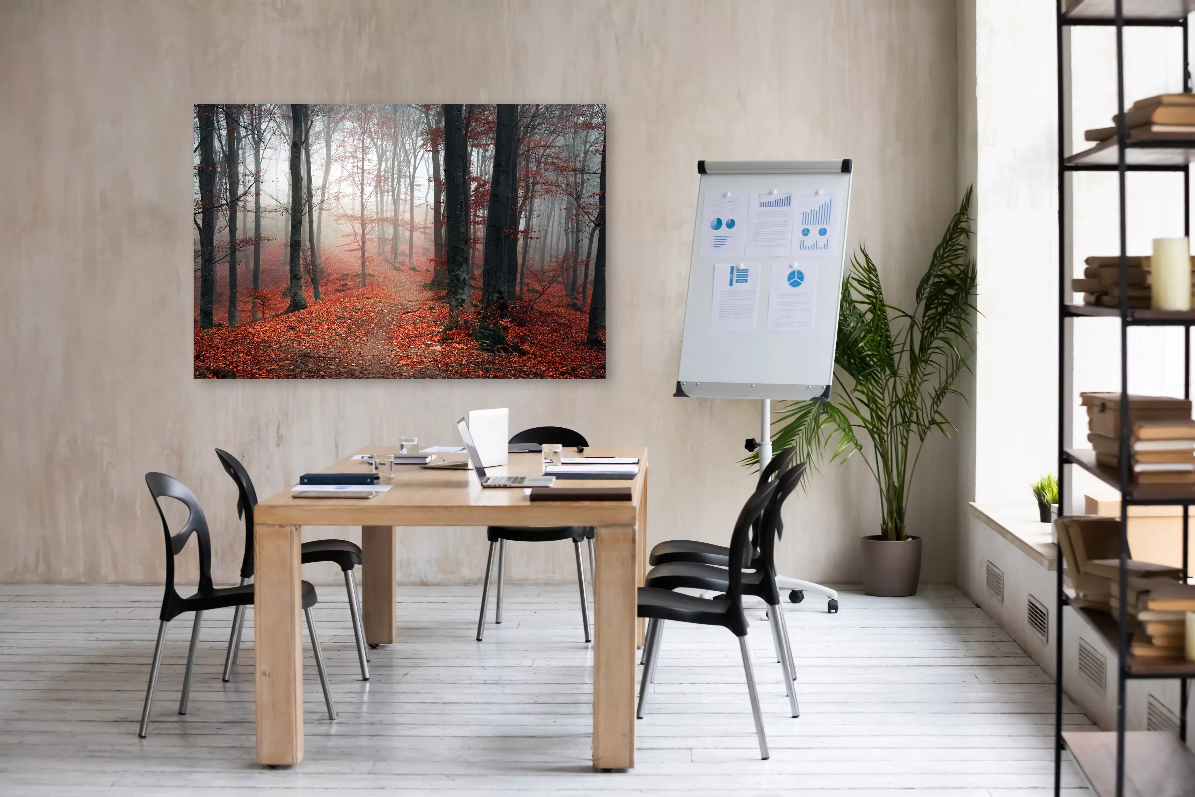 queence Leinwandbild "Herbstwald", Bäume-Baumbilder, (1 St.) günstig online kaufen
