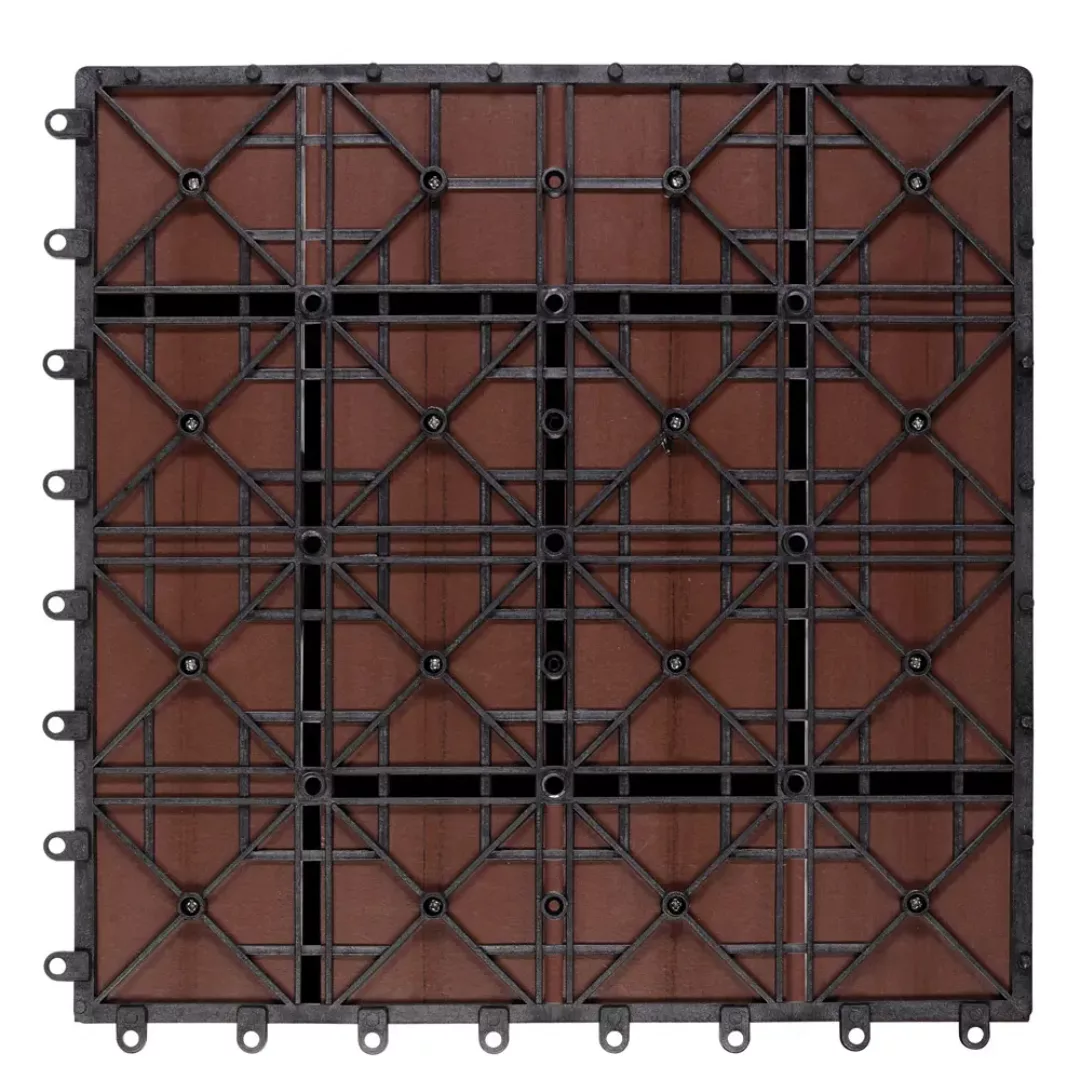 Casaria Holzfliesen 66x Mosaik Terrakotta, Terrassenfliesen günstig online kaufen