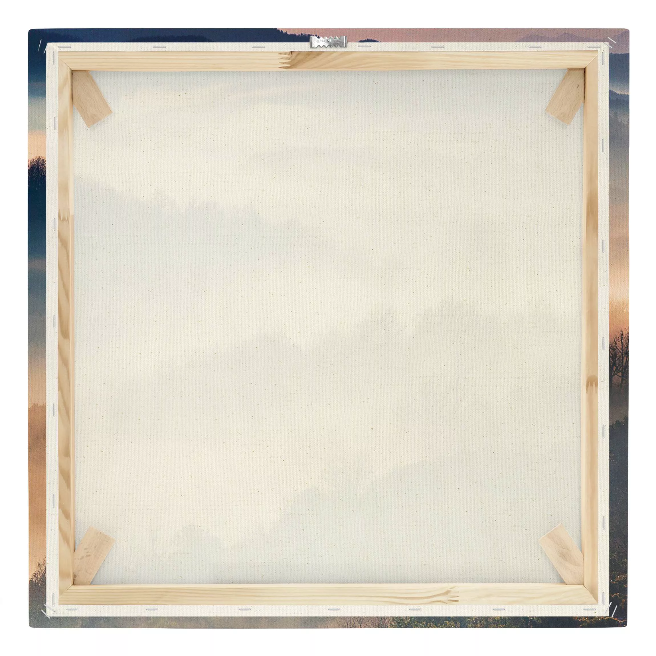 Leinwandbild auf Naturcanvas Nebel bei Sonnenuntergang günstig online kaufen