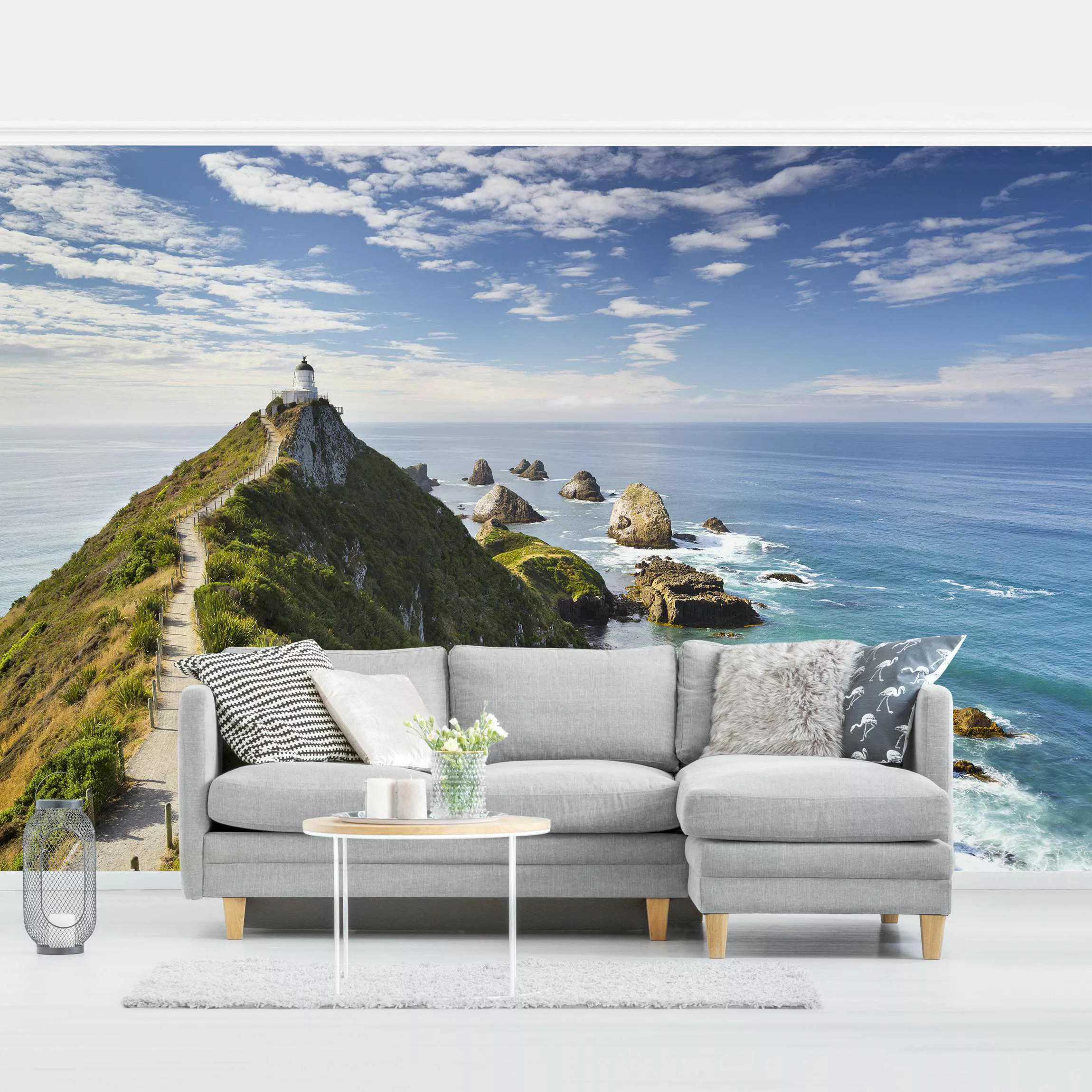 Fototapete Nugget Point Leuchtturm und Meer Neuseeland günstig online kaufen