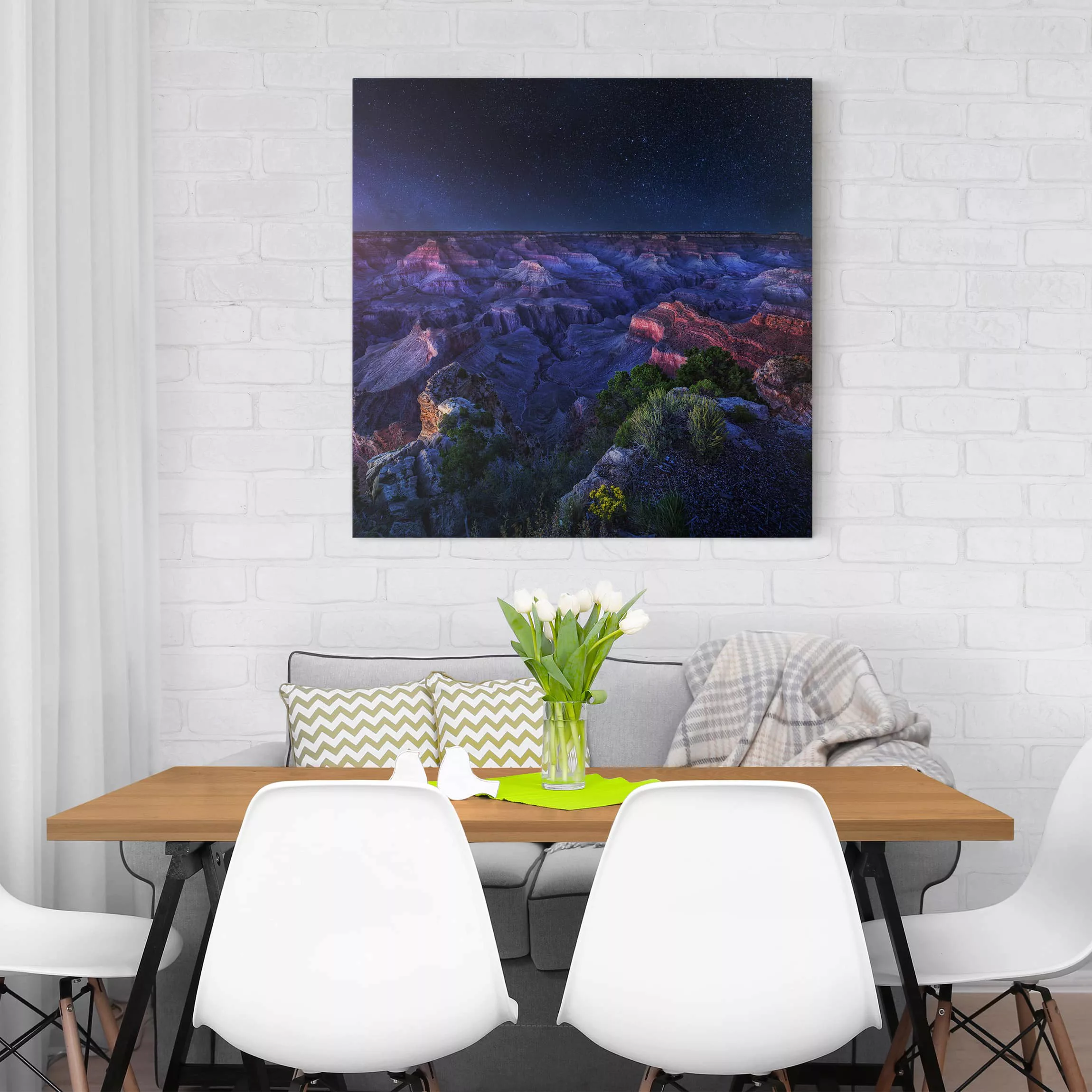 Leinwandbild Berg - Quadrat Grand Canyon Night günstig online kaufen