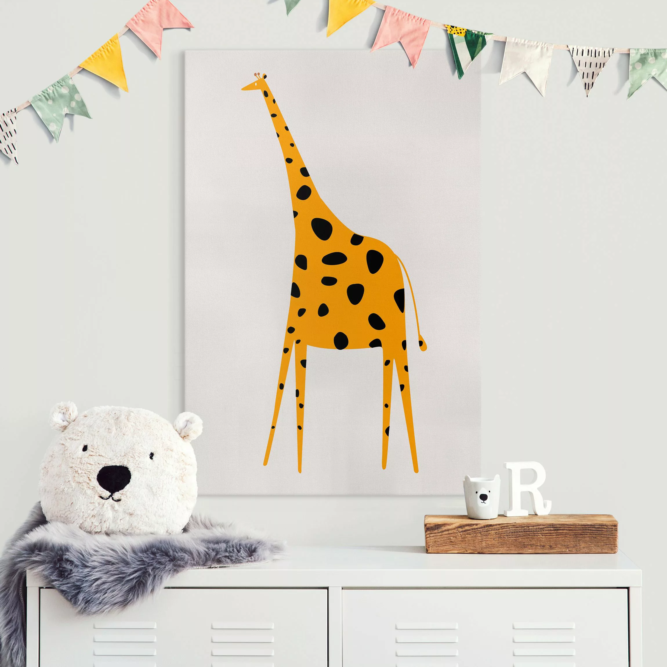 Leinwandbild Gelbe Giraffe günstig online kaufen